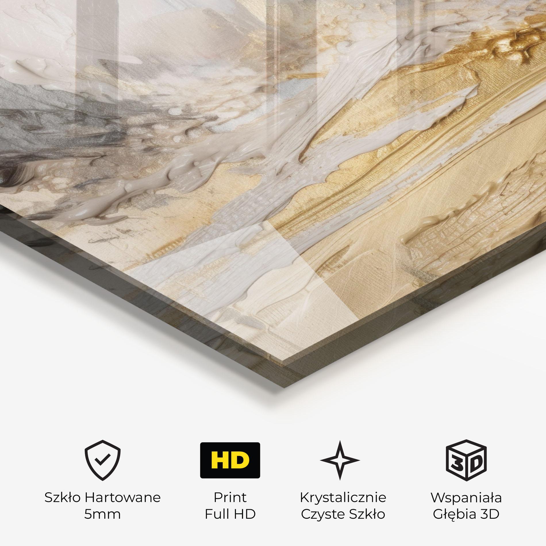 Obraz na Szkle Abstract White Waves mockup 3