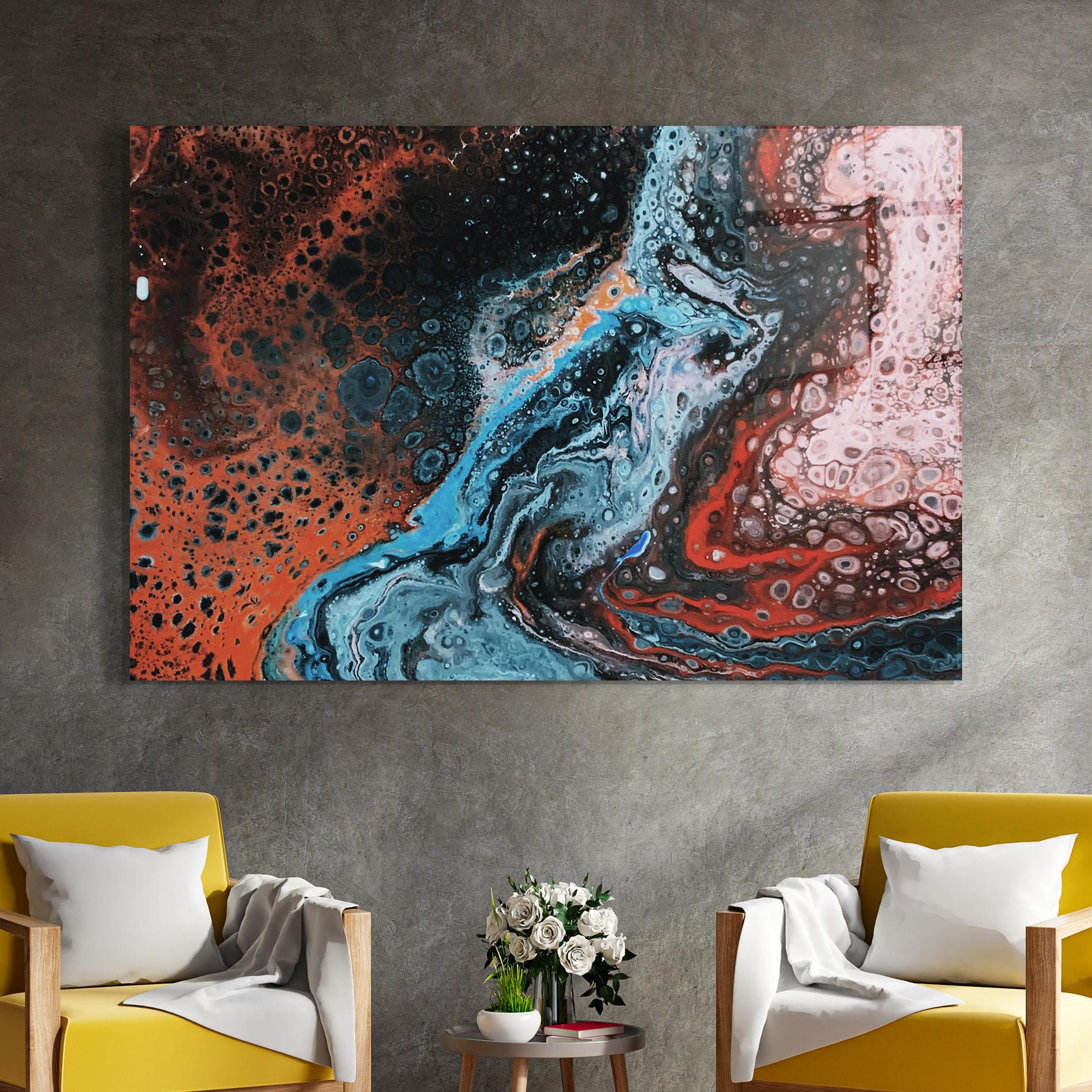 Obraz na Szkle Abstract Turqoise Colors mockup 4