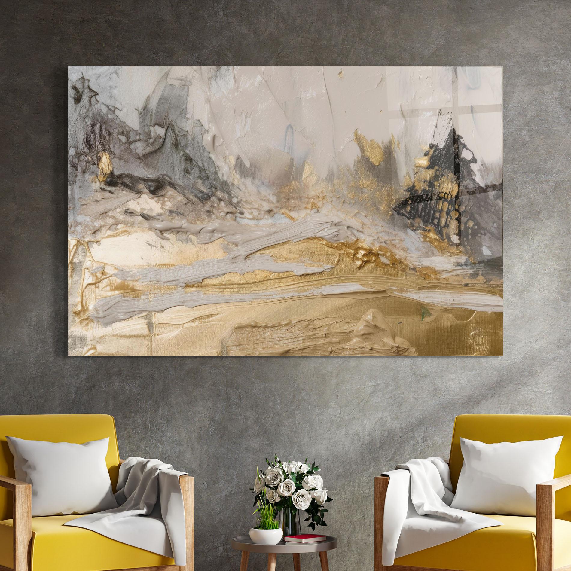 Obraz na Szkle Abstract White Waves mockup 4