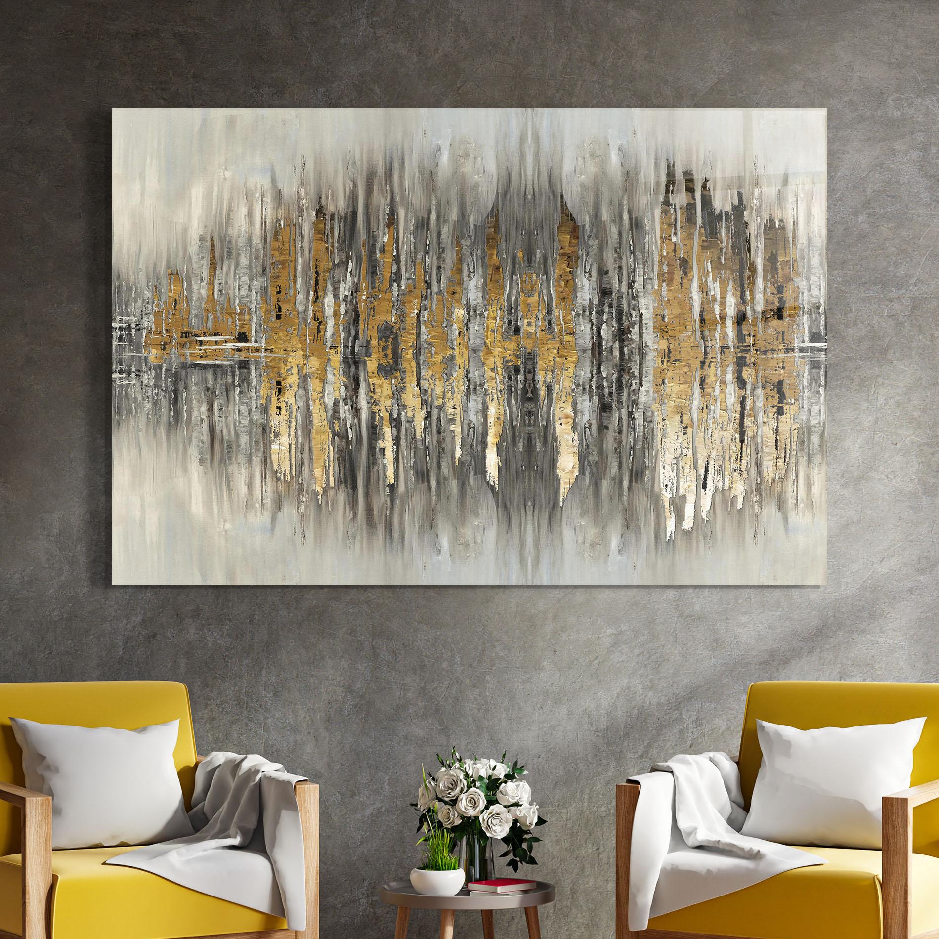 Obraz na Szkle Acrylic Silver Paint mockup 4