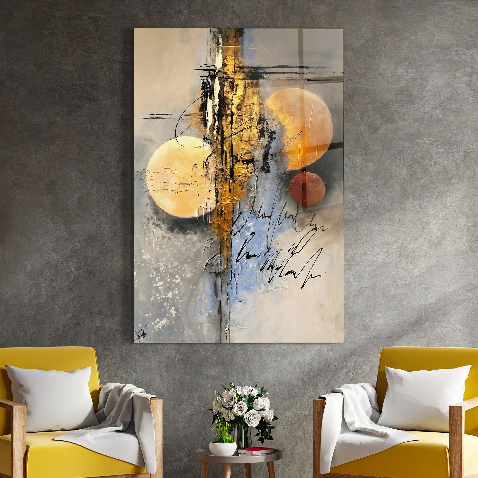 Obraz na Szkle Abstract Moons mockup 4