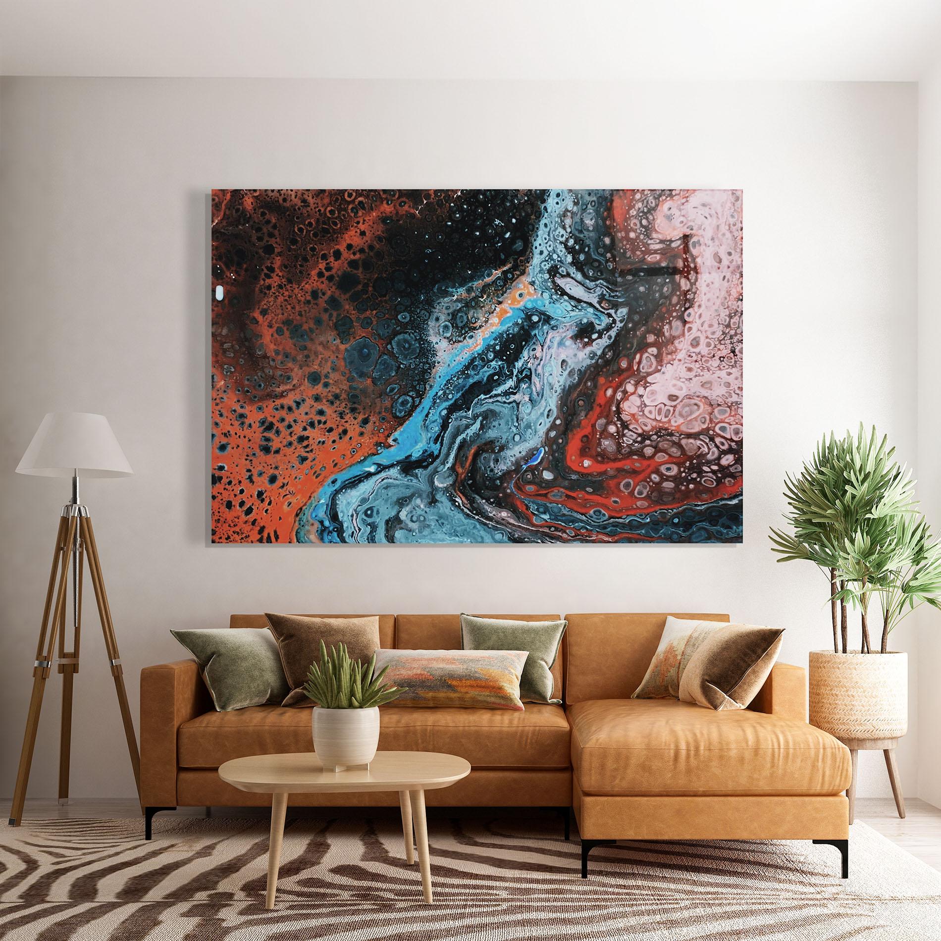 Obraz na Szkle Abstract Turqoise Colors mockup 7