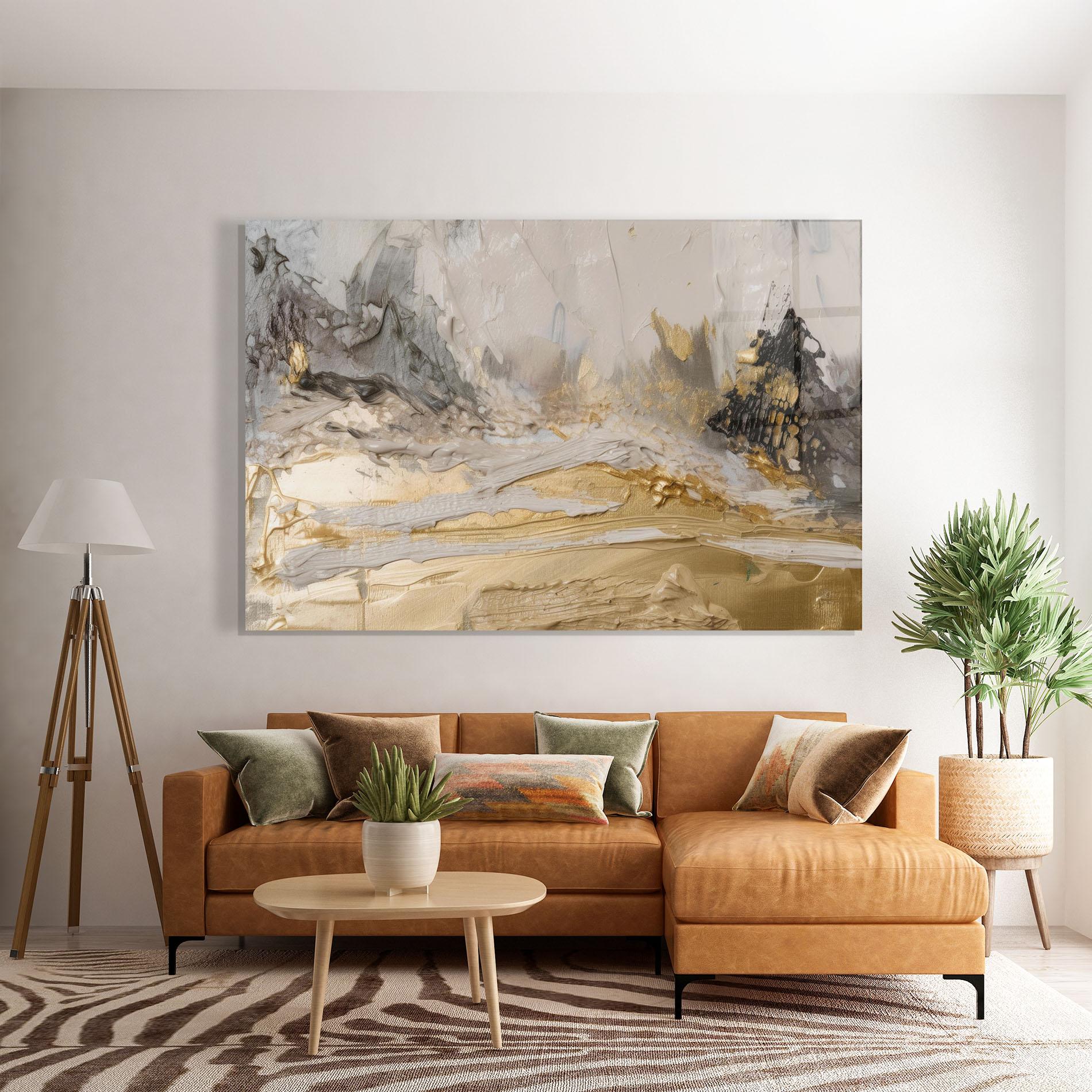 Obraz na Szkle Abstract White Waves mockup 7