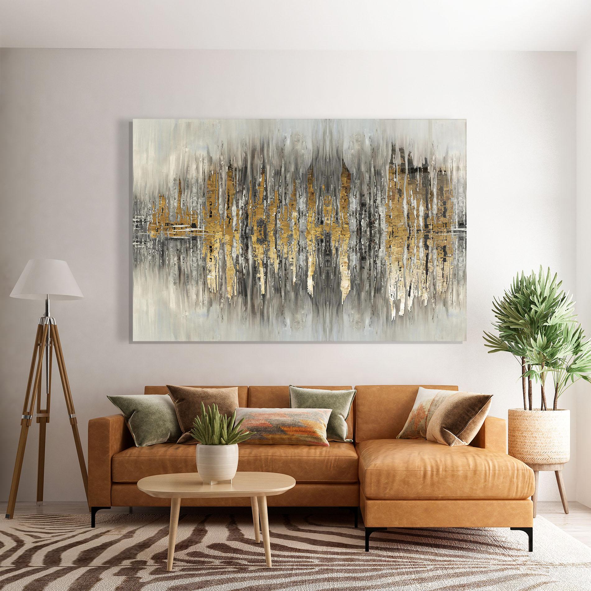 Obraz na Szkle Acrylic Silver Paint mockup 7