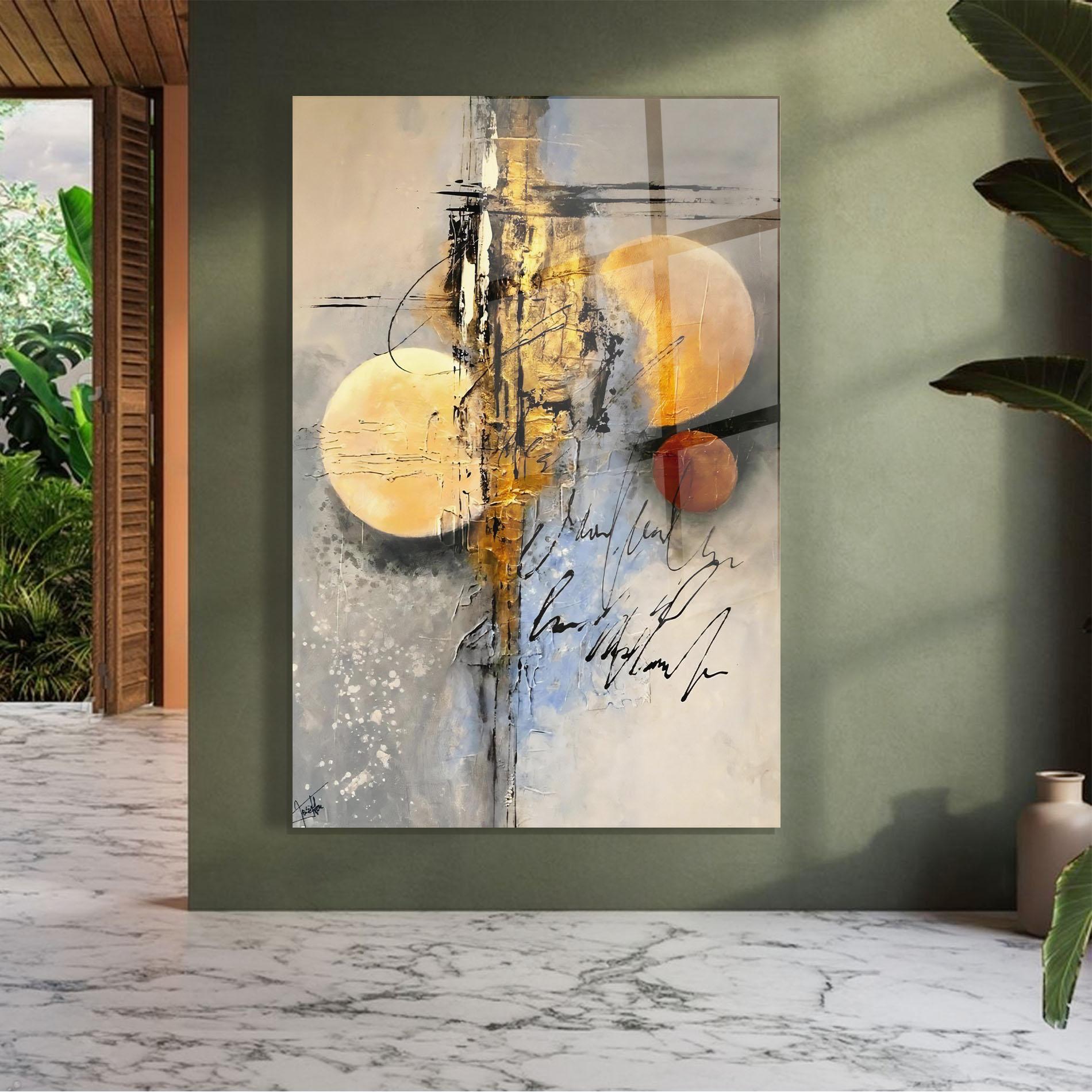 Obraz na Szkle Abstract Moons mockup 7