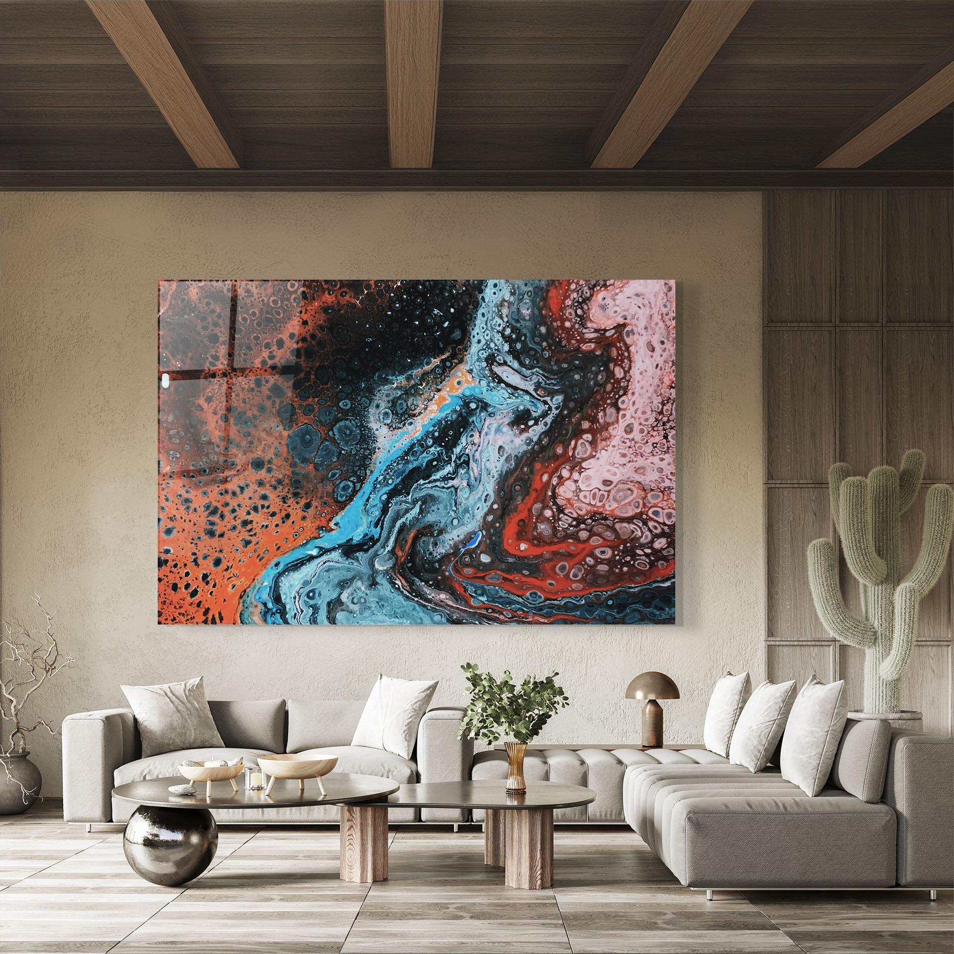 Obraz na Szkle Abstract Turqoise Colors mockup 8