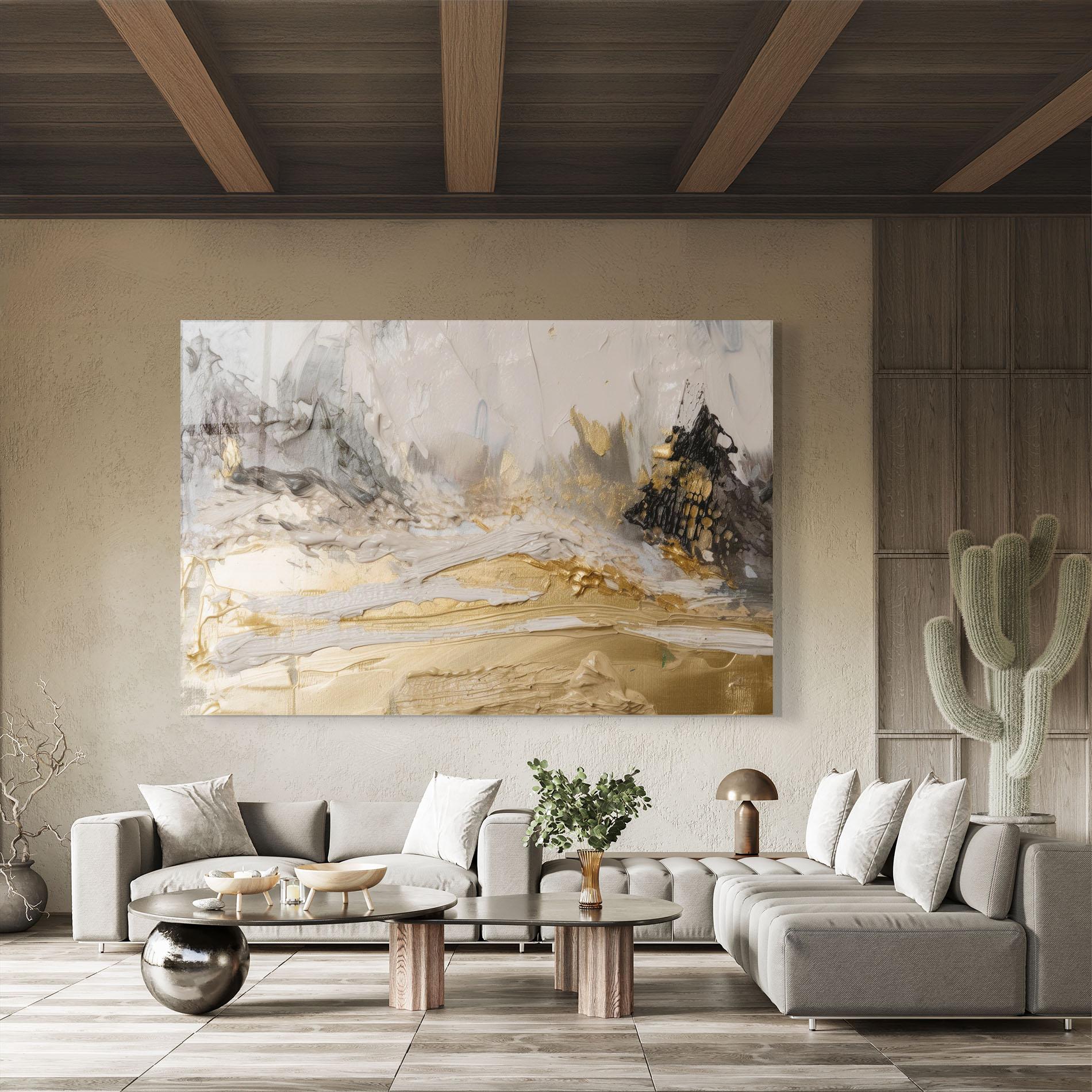 Obraz na Szkle Abstract White Waves mockup 8