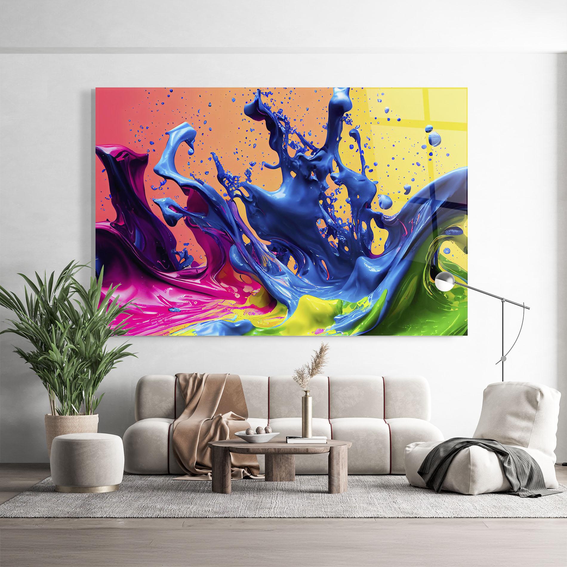 Obraz na Szkle Colorful Blue Explosion mockup 9