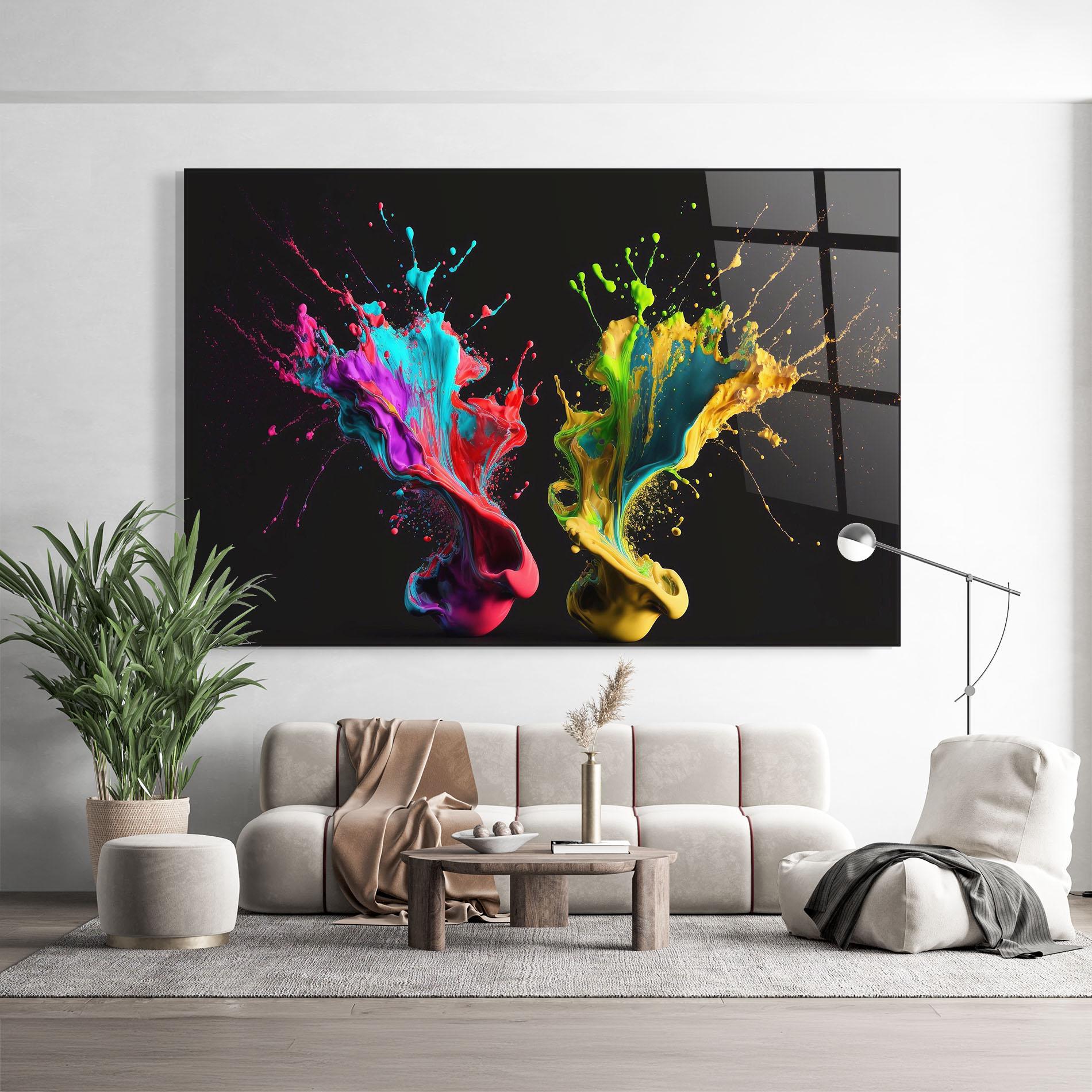 Obraz na Szkle Yellow Green Splash mockup 9