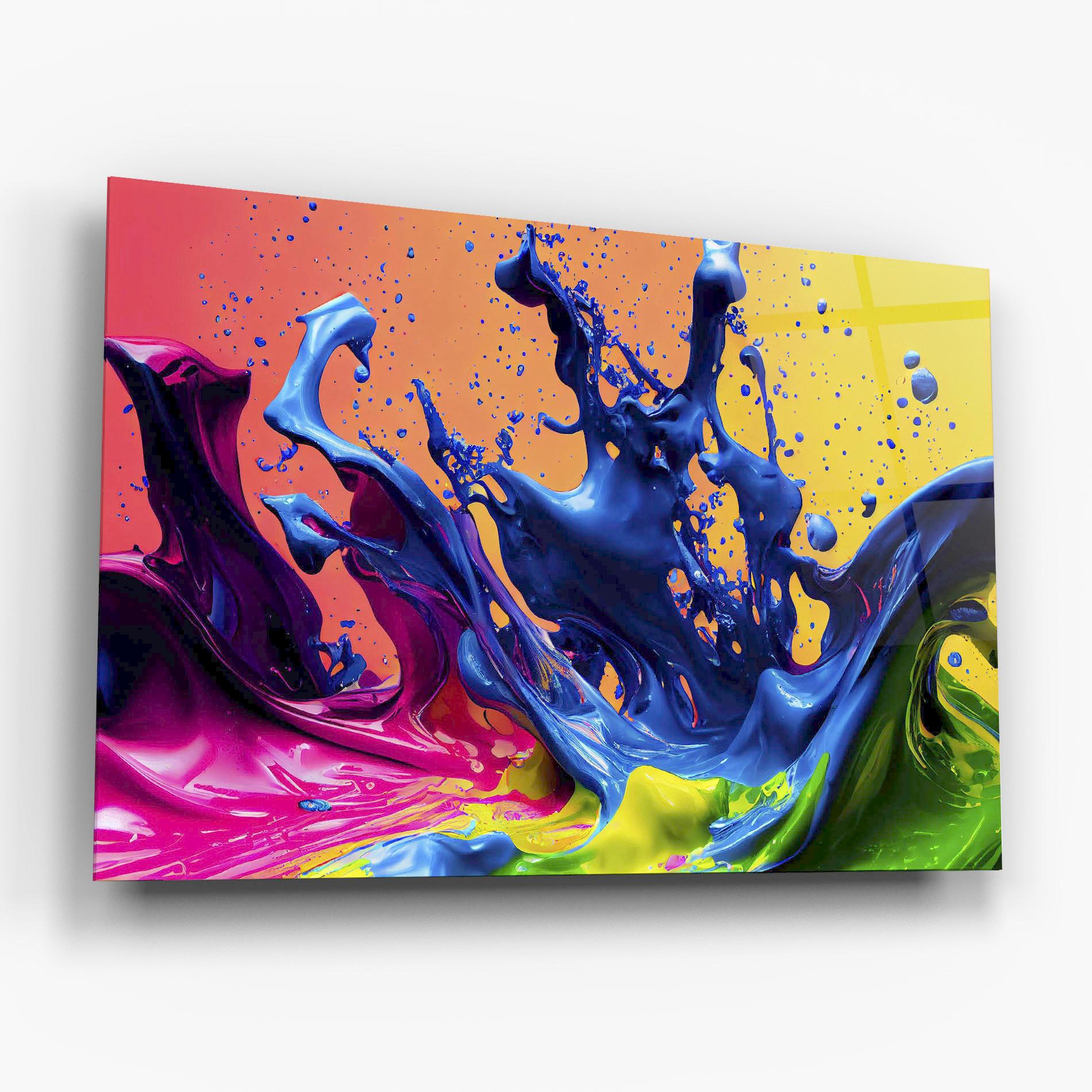 Obraz na Szkle Colorful Blue Explosion mockup 6
