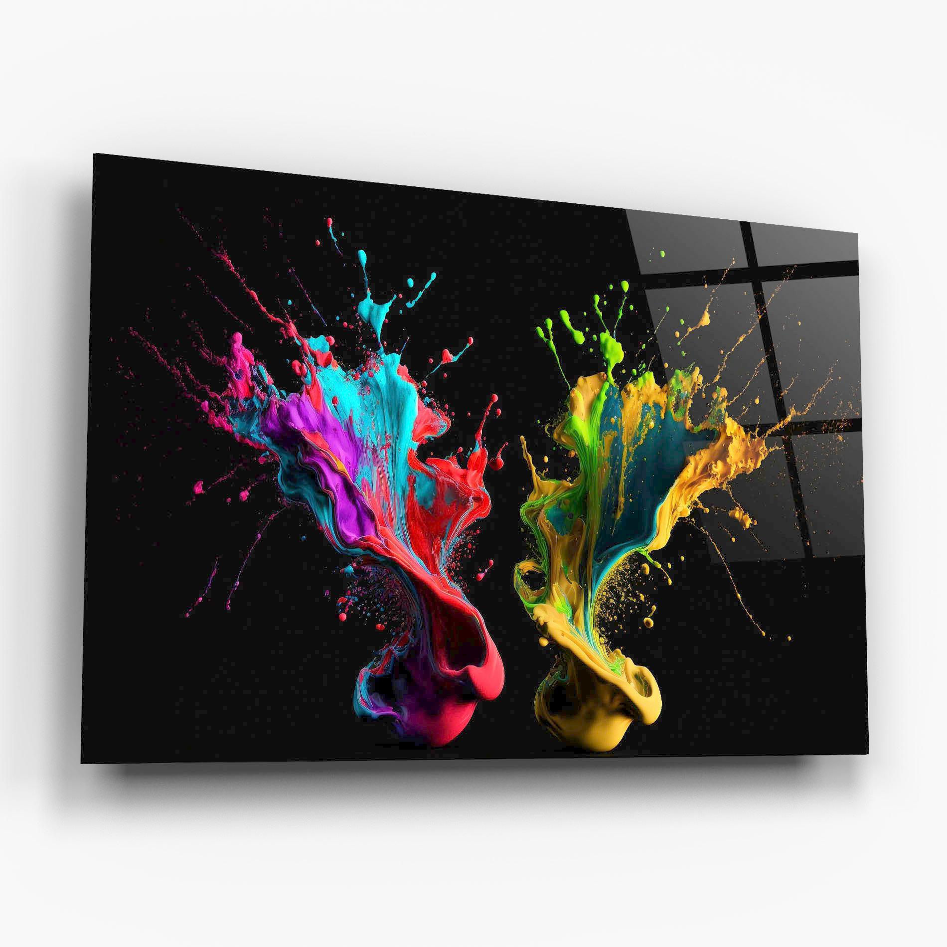 Obraz na Szkle Yellow Green Splash mockup 6