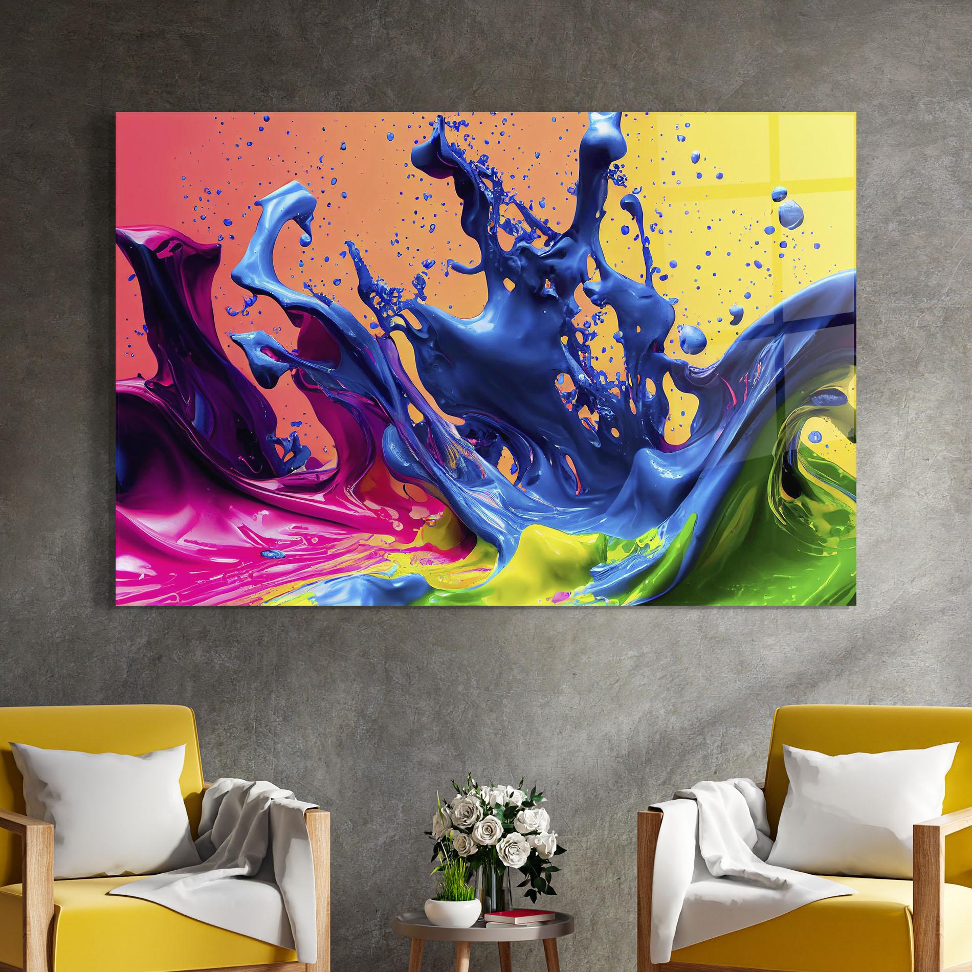 Obraz na Szkle Colorful Blue Explosion mockup 4