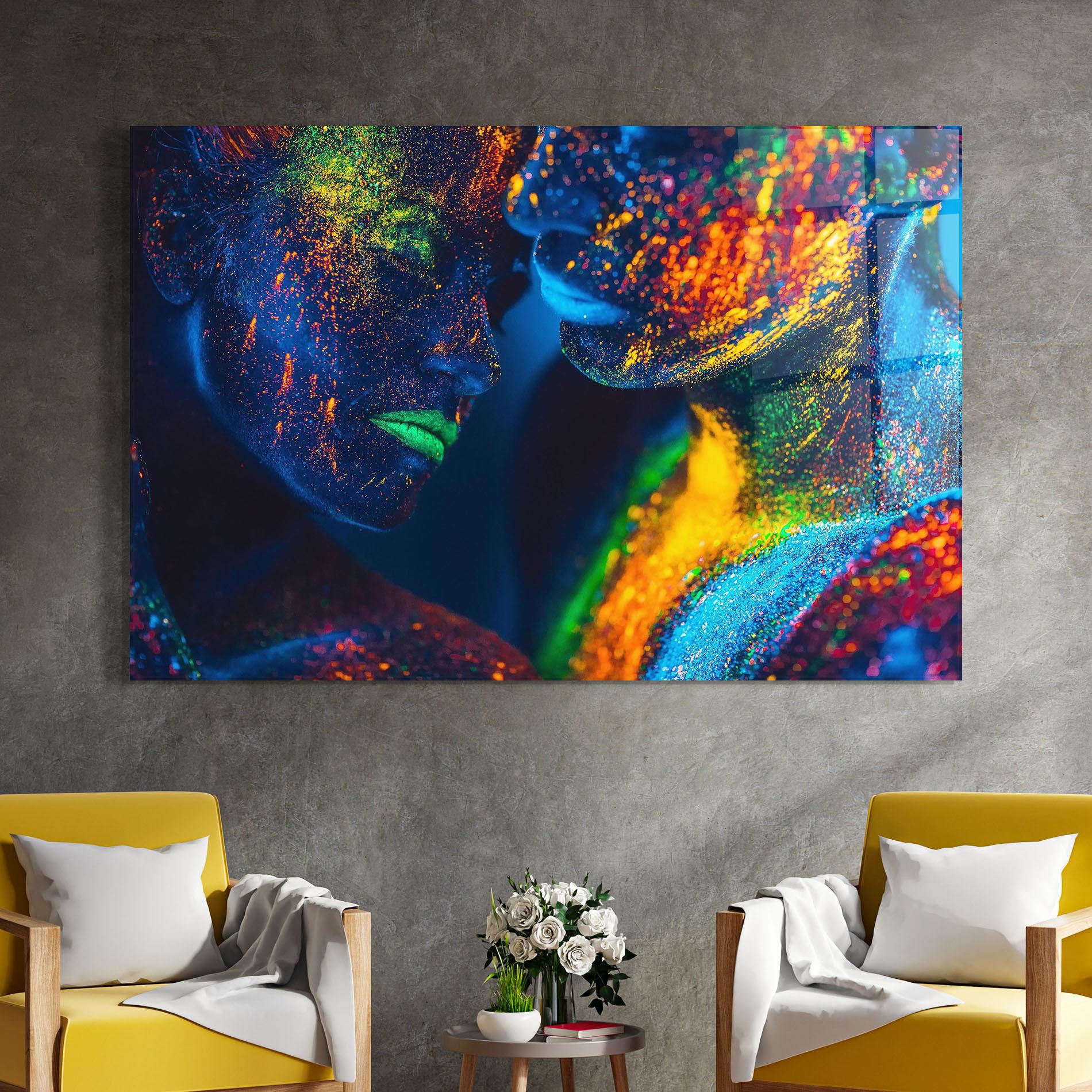 Obraz na Szkle Fluorescent Green Lips mockup 4