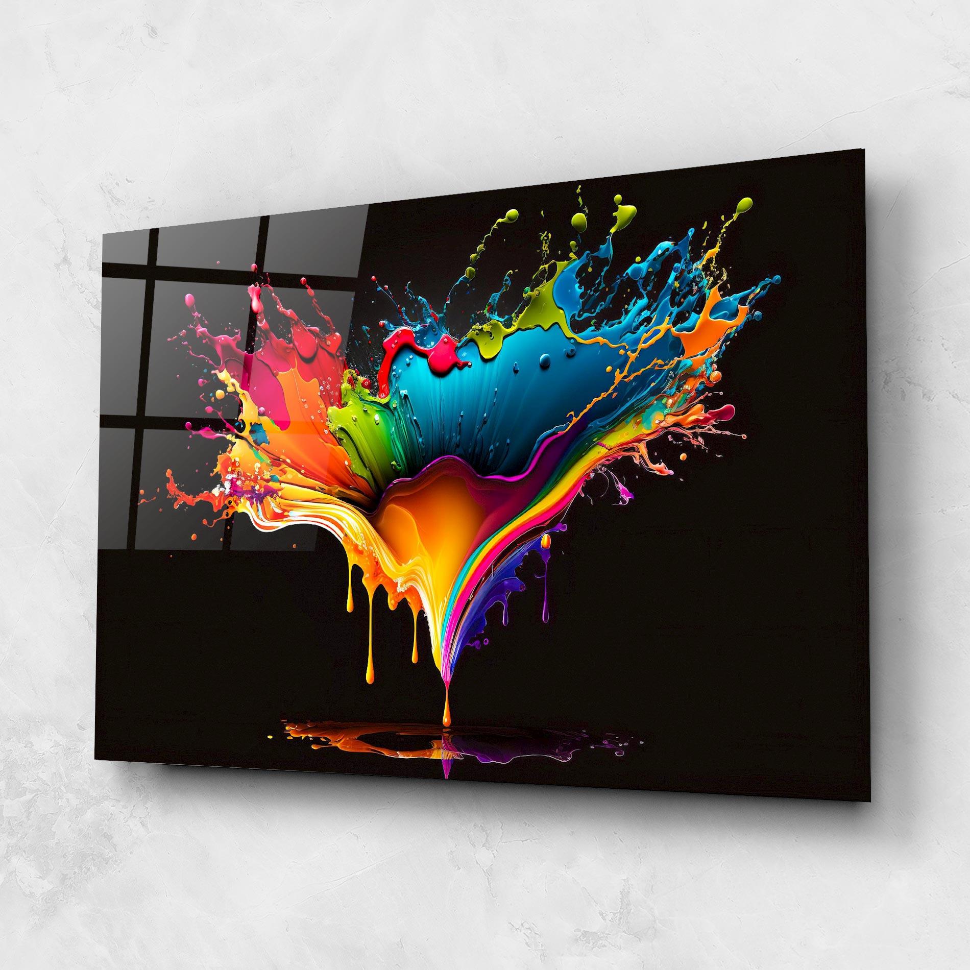 Obraz na Szkle Colorful Rainbow Splash mockup 1