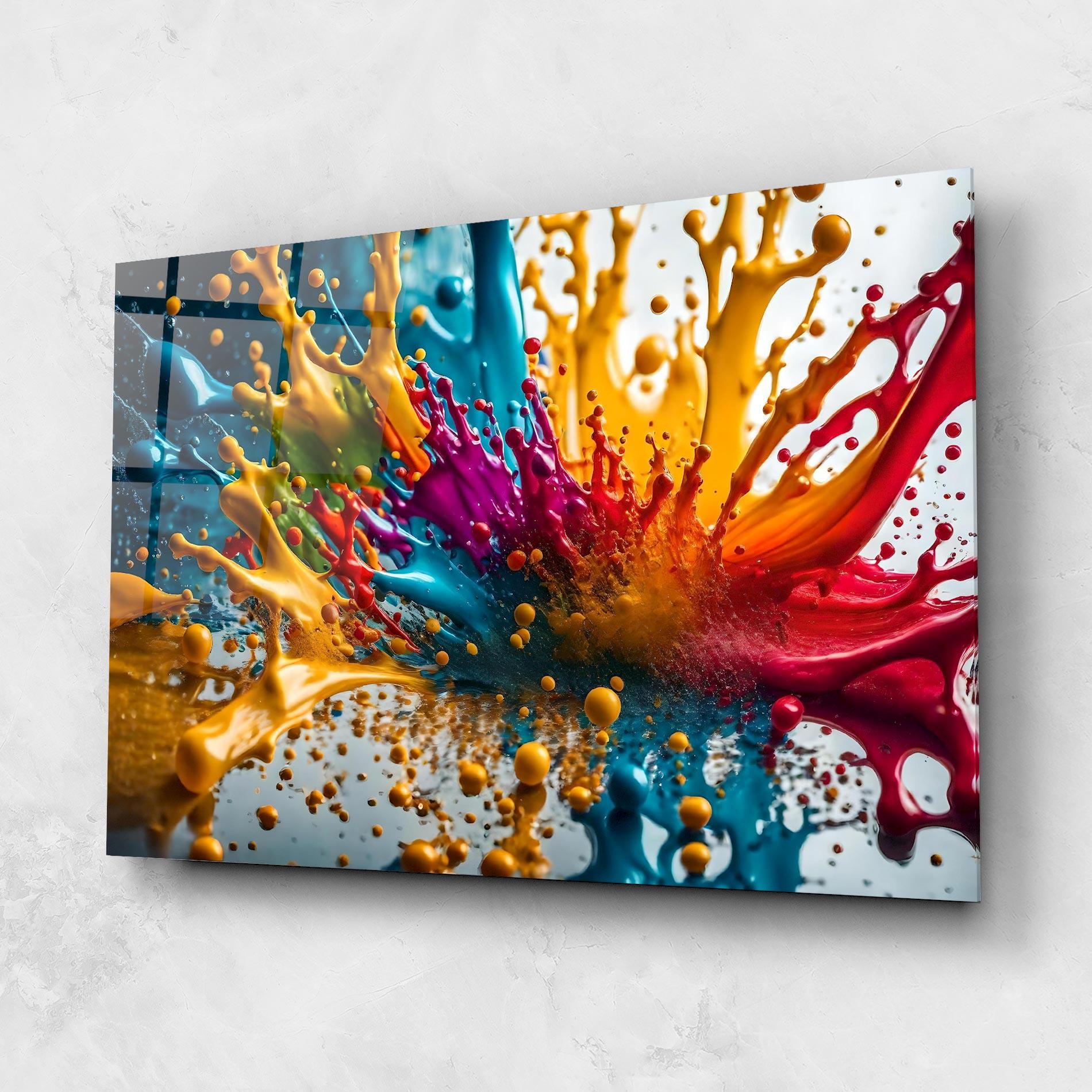 Obraz na Szkle Colorful Water Splash mockup 1