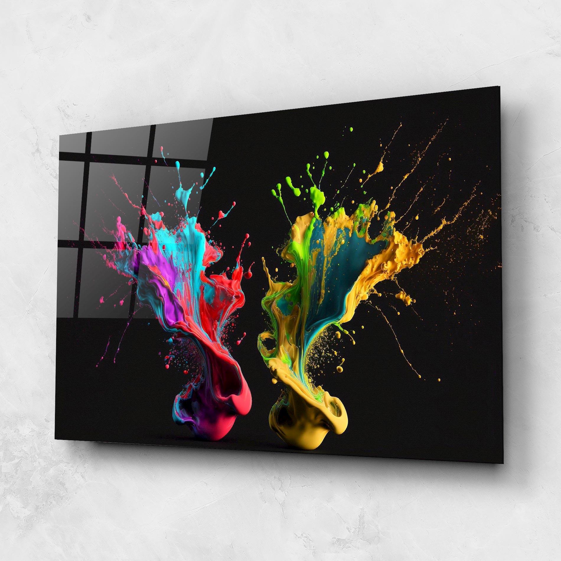 Obraz na Szkle Yellow Green Splash mockup 1