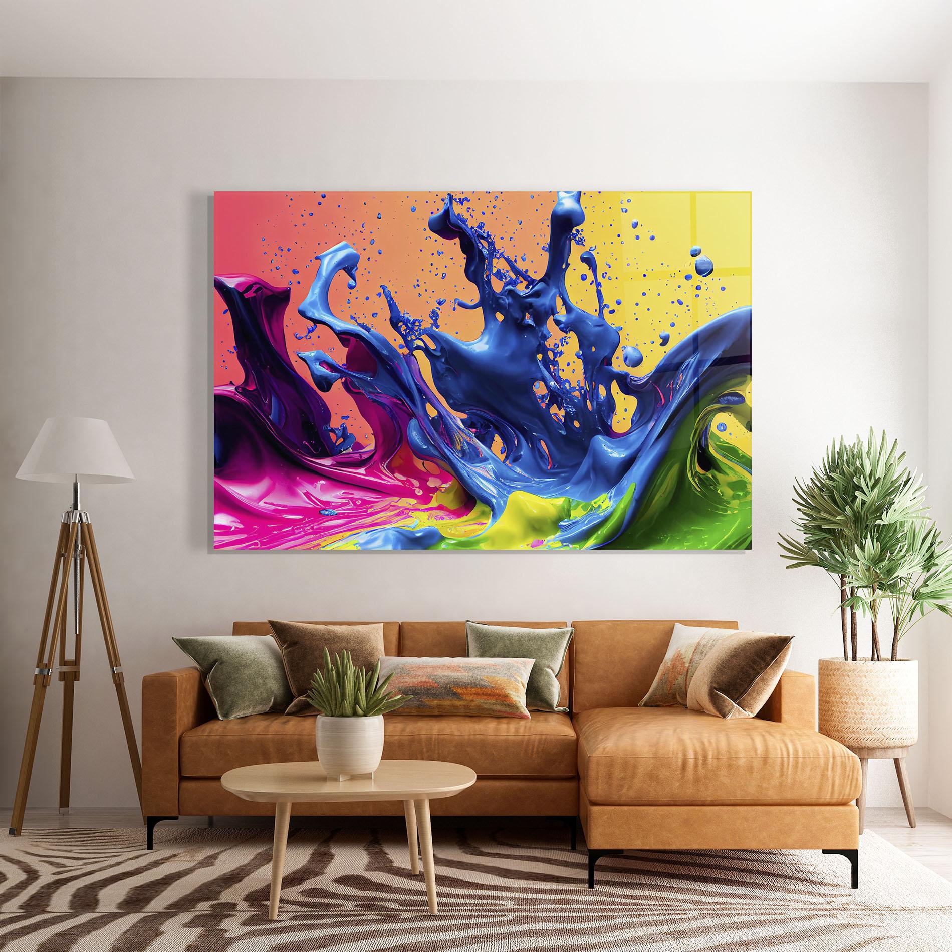 Obraz na Szkle Colorful Blue Explosion mockup 7