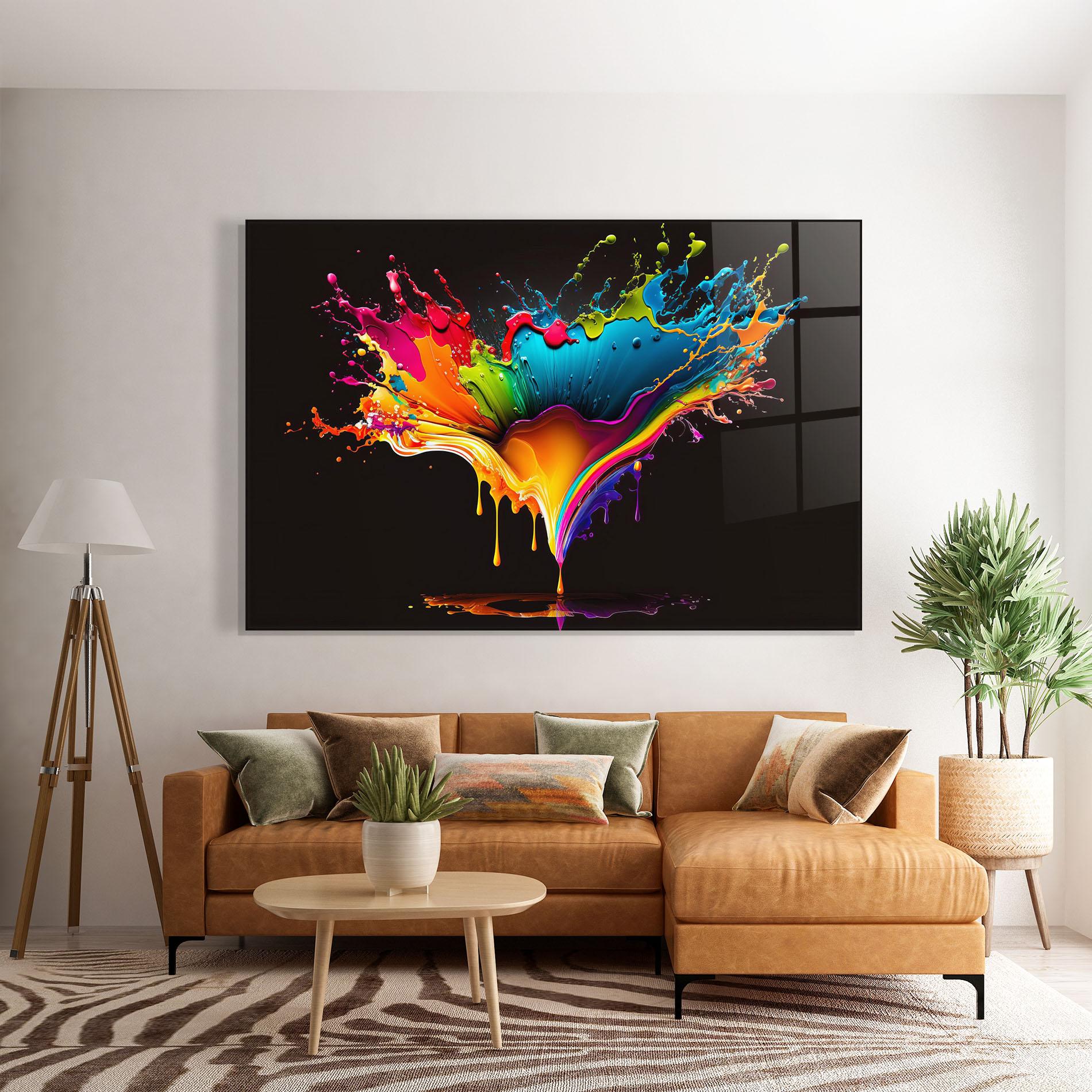 Obraz na Szkle Colorful Rainbow Splash mockup 7