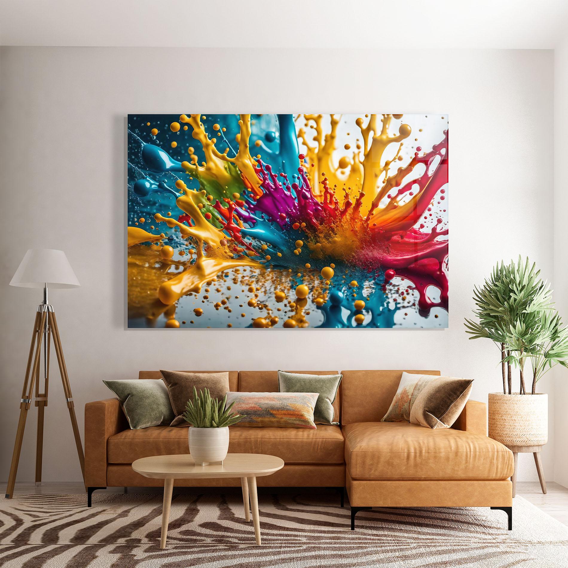 Obraz na Szkle Colorful Water Splash mockup 7