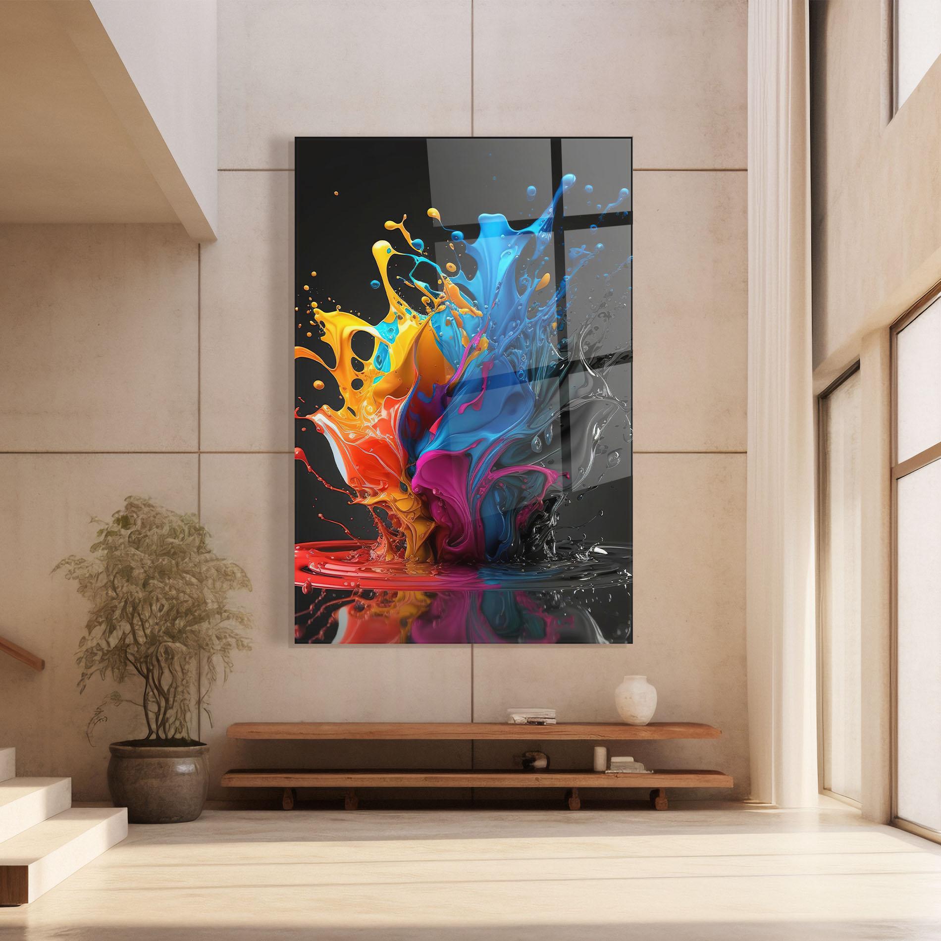 Obraz na Szkle Black Blue Splash mockup 8