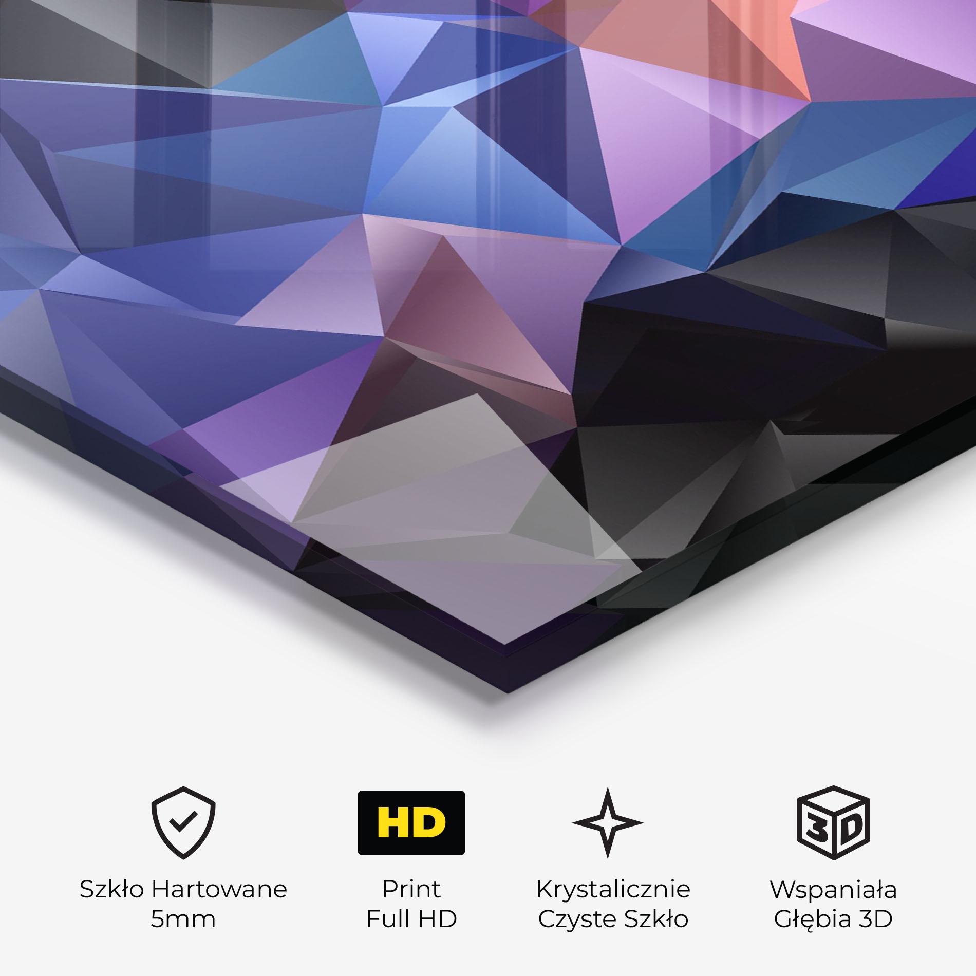 Obraz na Szkle Black Purple Triangle mockup 3