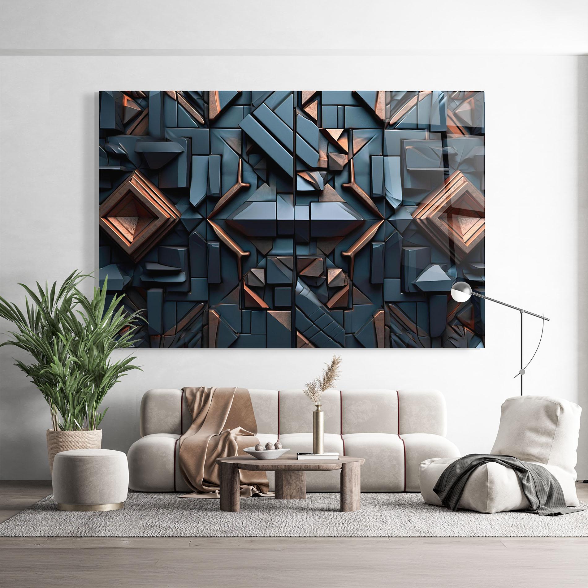 Obraz na Szkle Orange Rhombus mockup 9