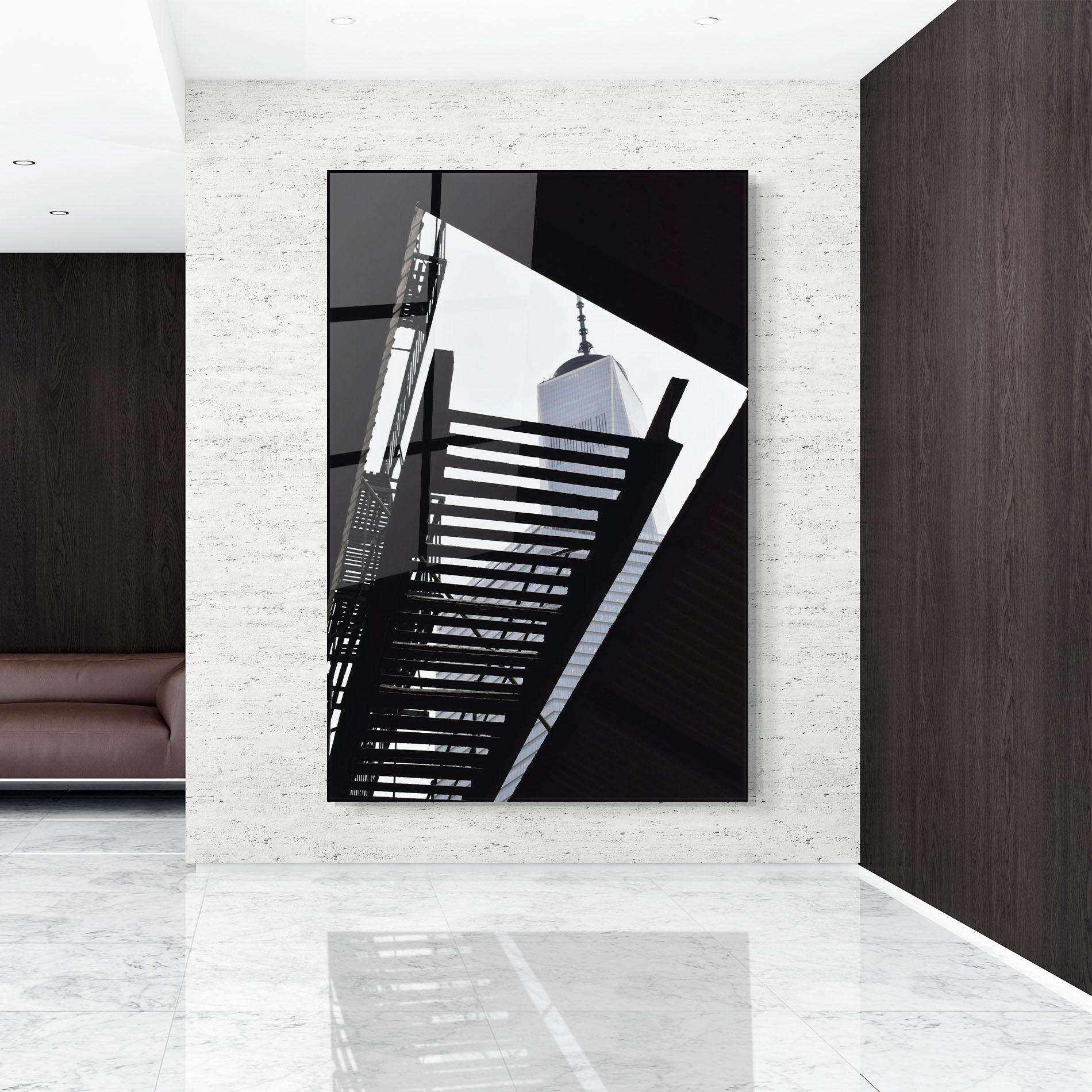 Obraz na Szkle Black Stairs Floating mockup 9