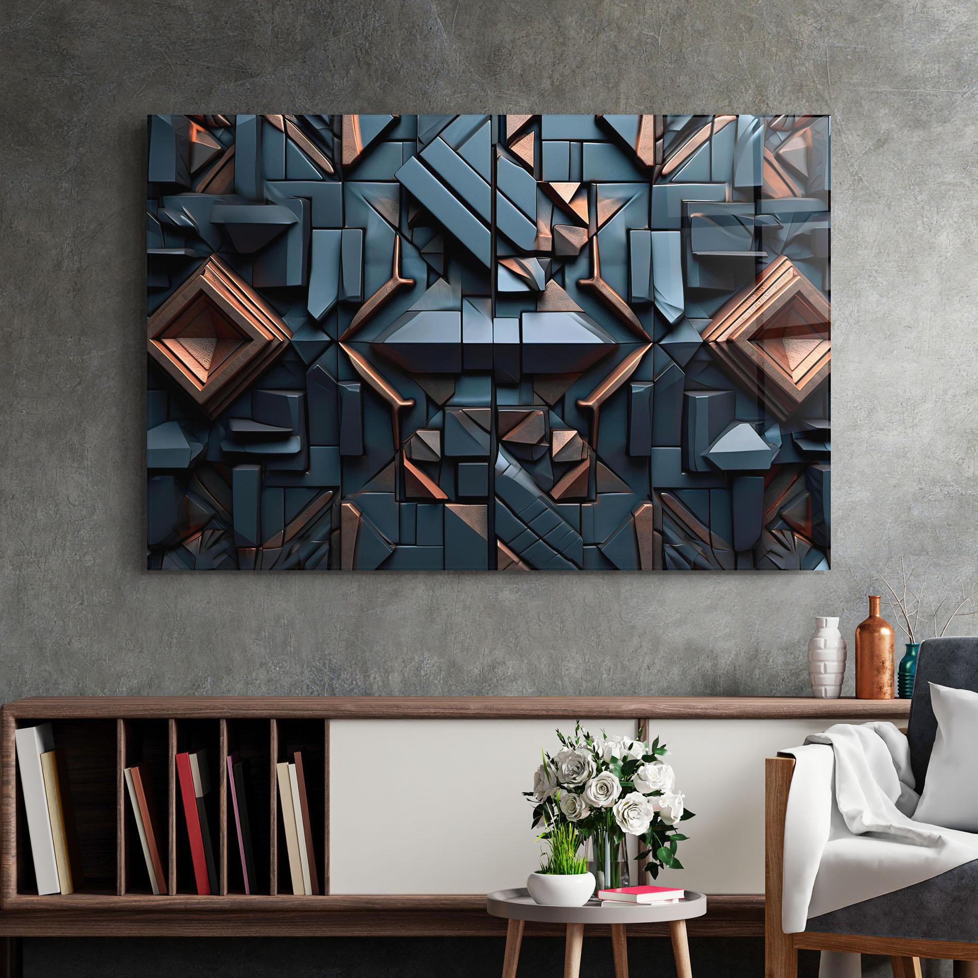 Obraz na Szkle Orange Rhombus mockup 2