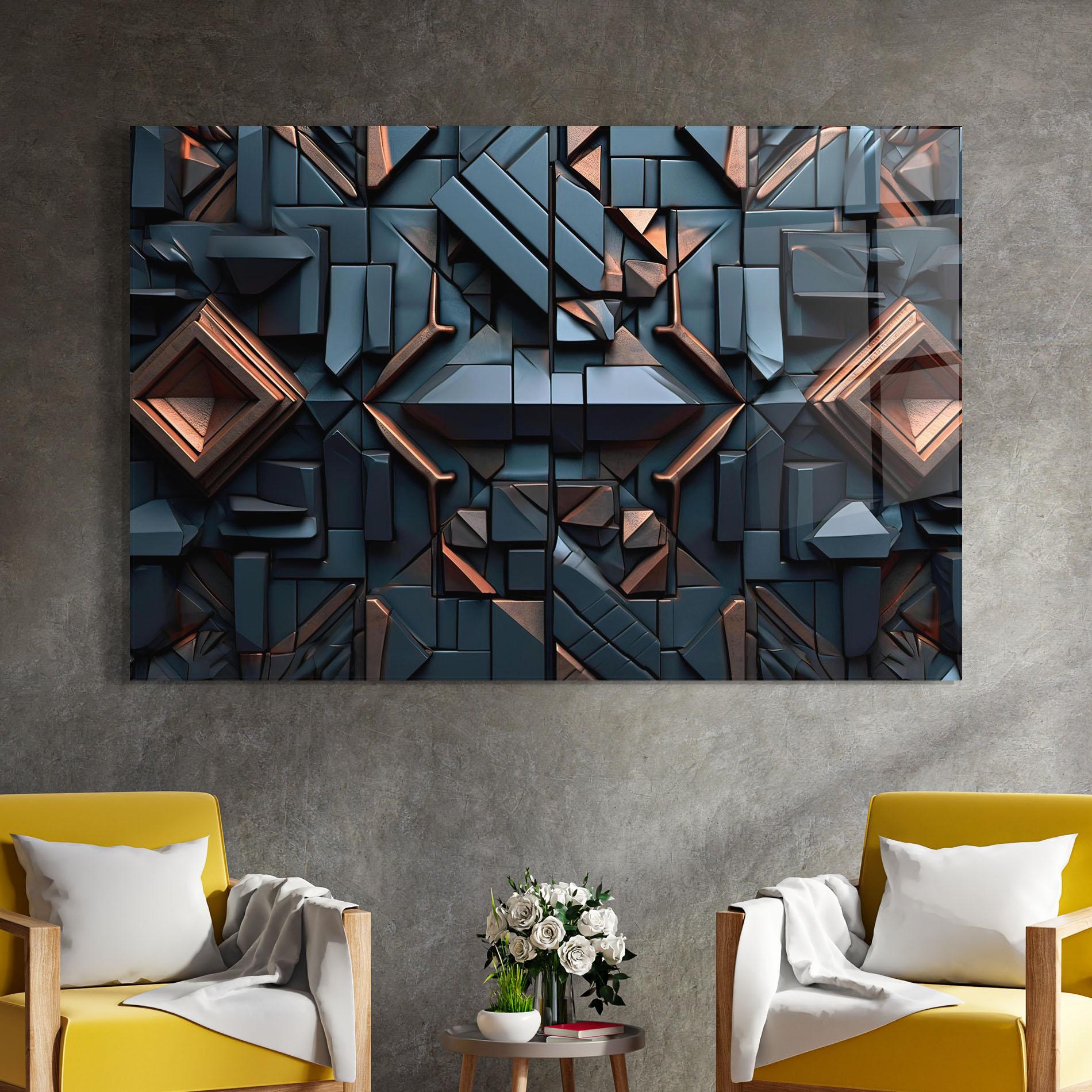 Obraz na Szkle Orange Rhombus mockup 4