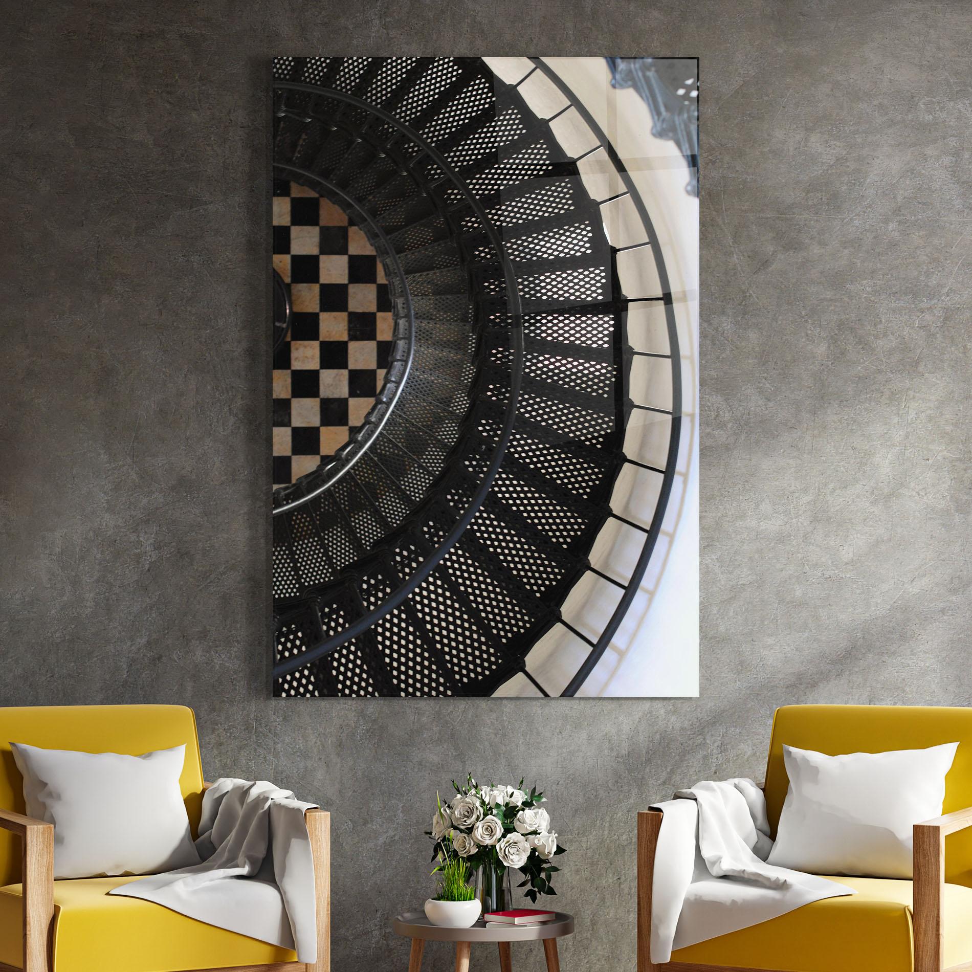 Obraz na Szkle Beautiful Black Stairs mockup 4