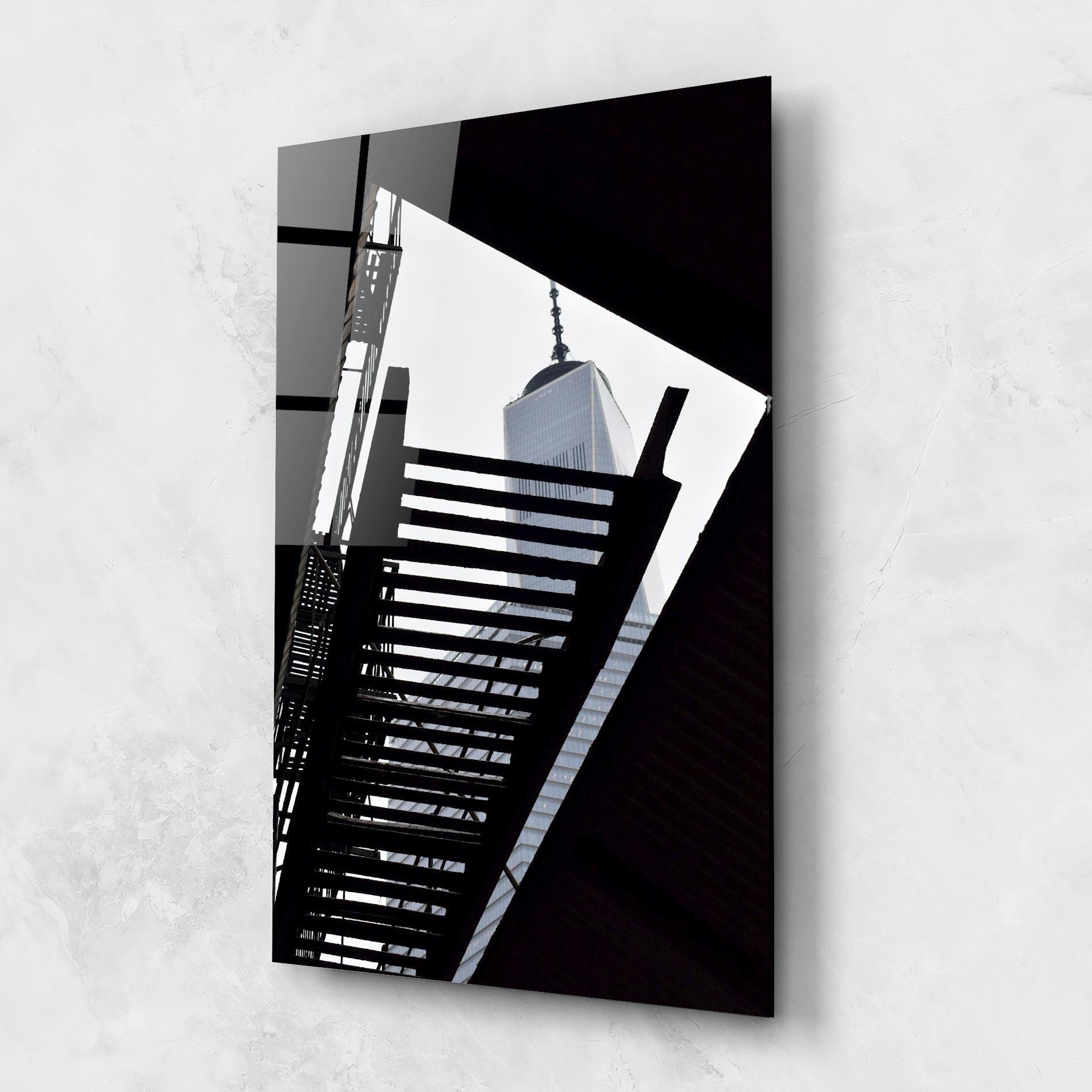 Obraz na Szkle Black Stairs Floating mockup 1