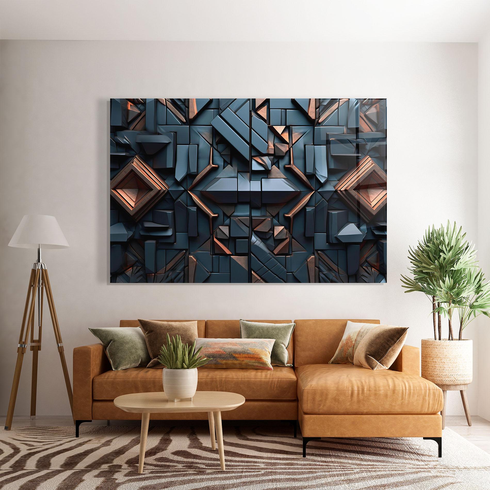 Obraz na Szkle Orange Rhombus mockup 7