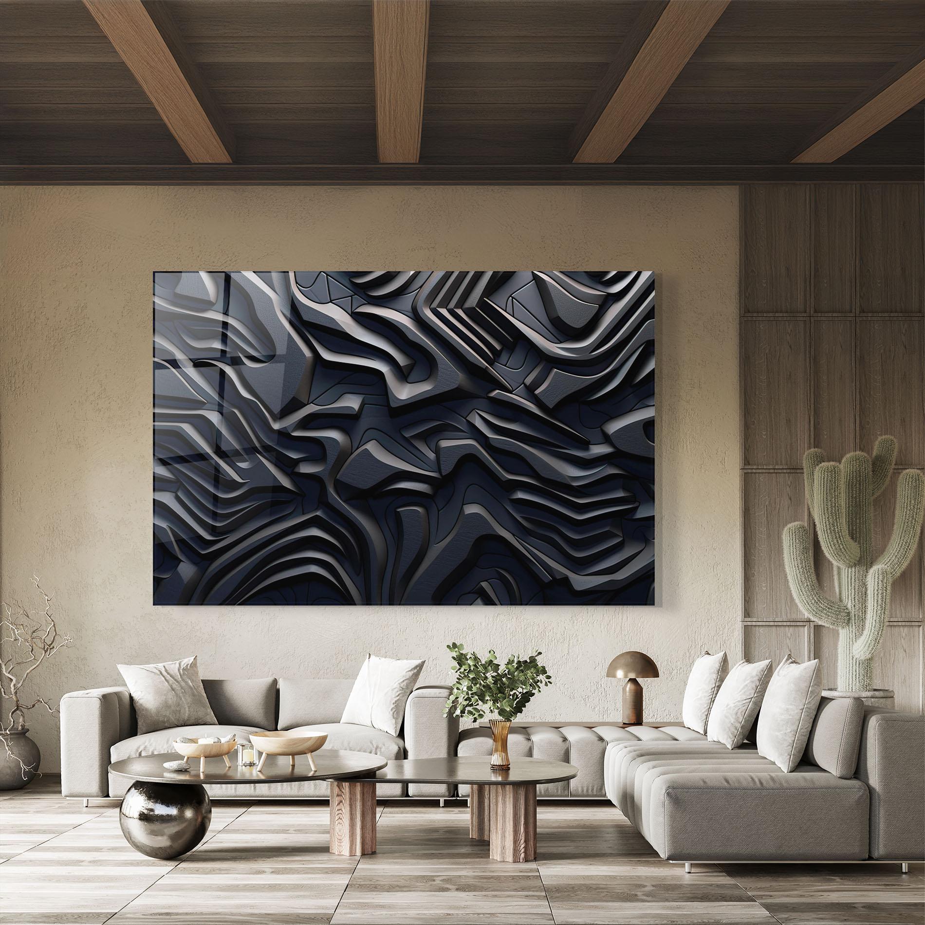 Obraz na Szkle Black 3d Lines mockup 8