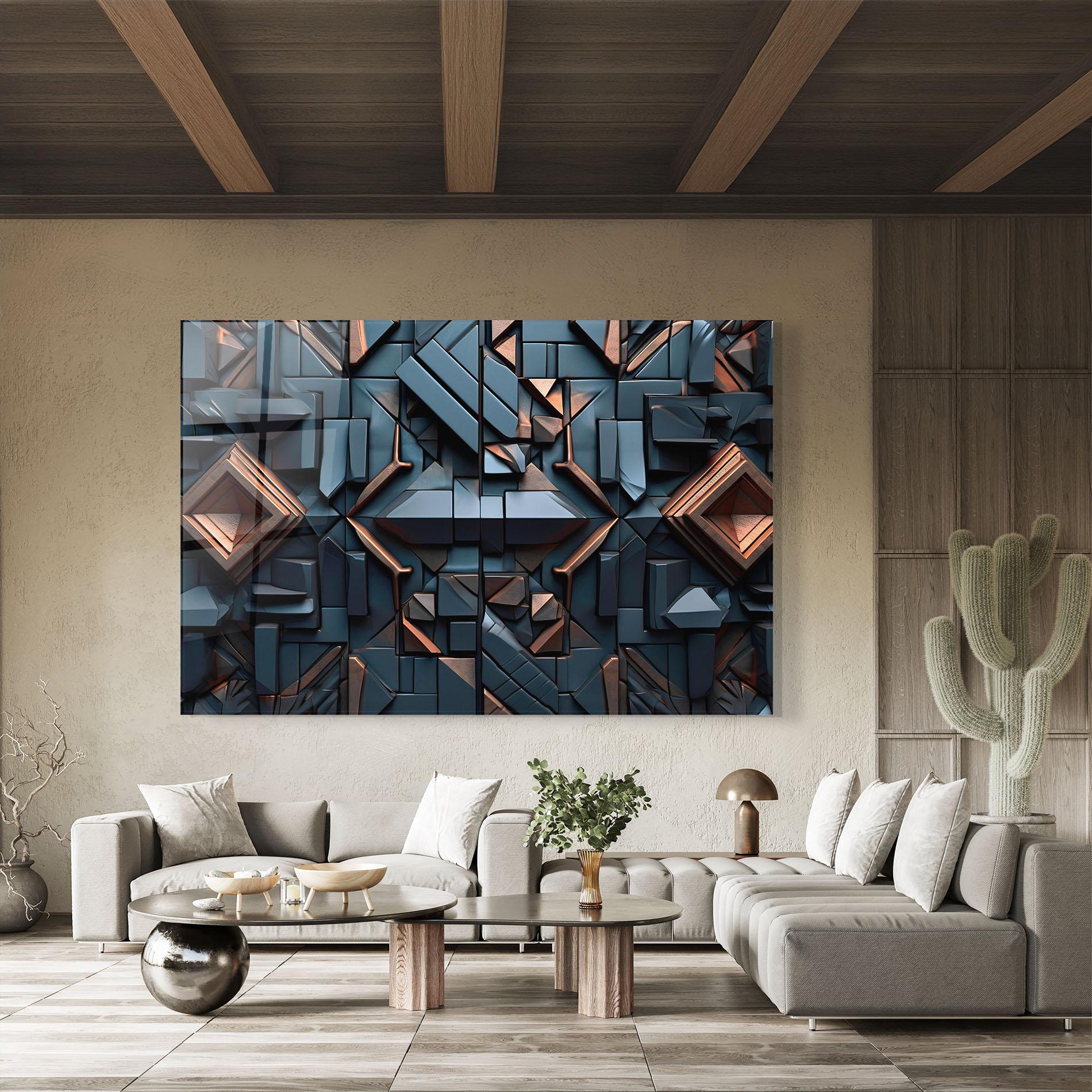 Obraz na Szkle Orange Rhombus mockup 8