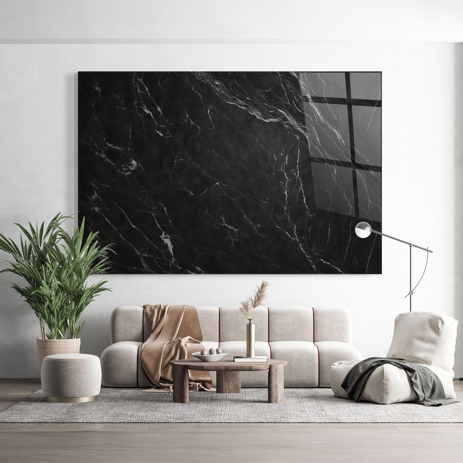 Obraz na Szkle Black Marble mockup 9