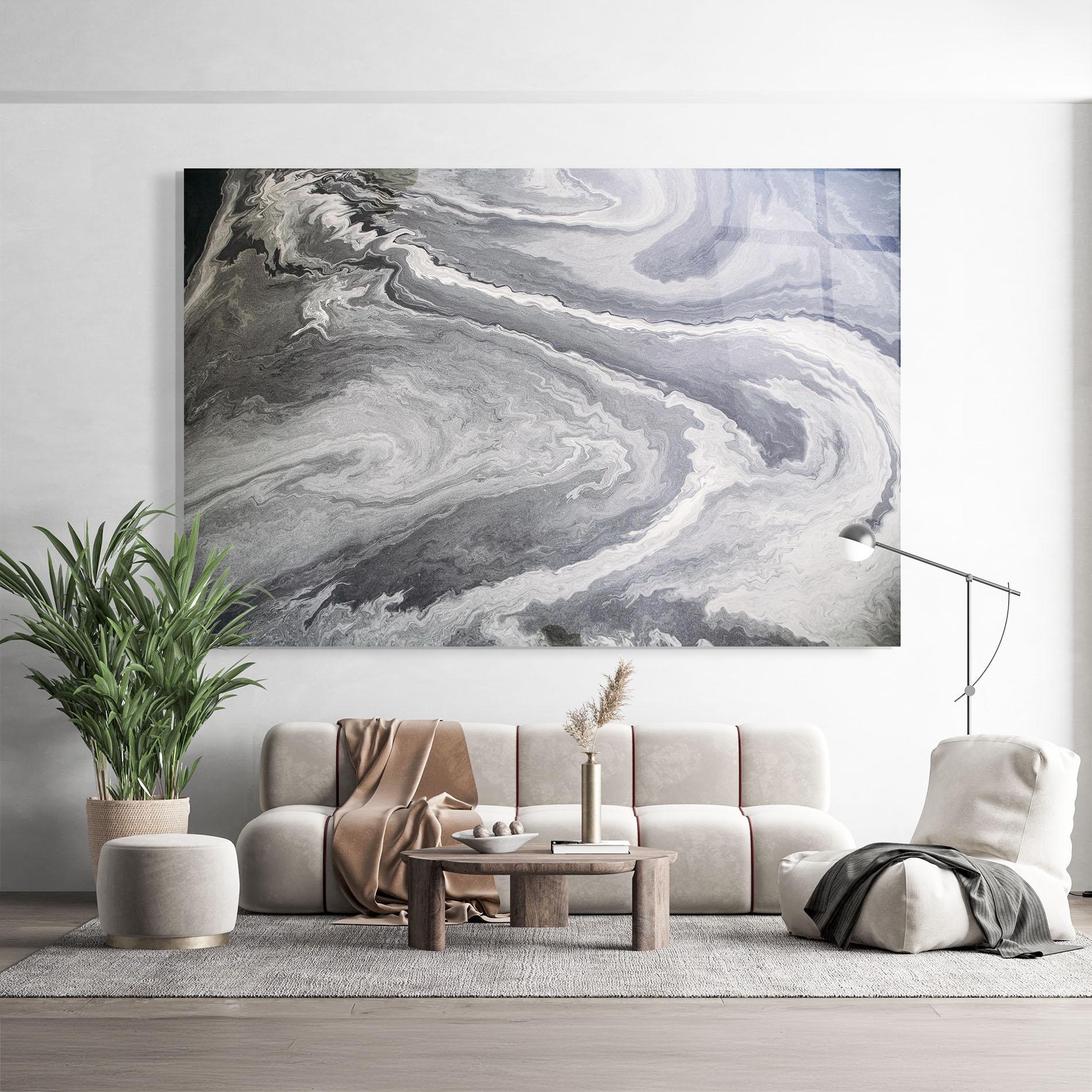Obraz na Szkle Grey Liquid Marble mockup 9