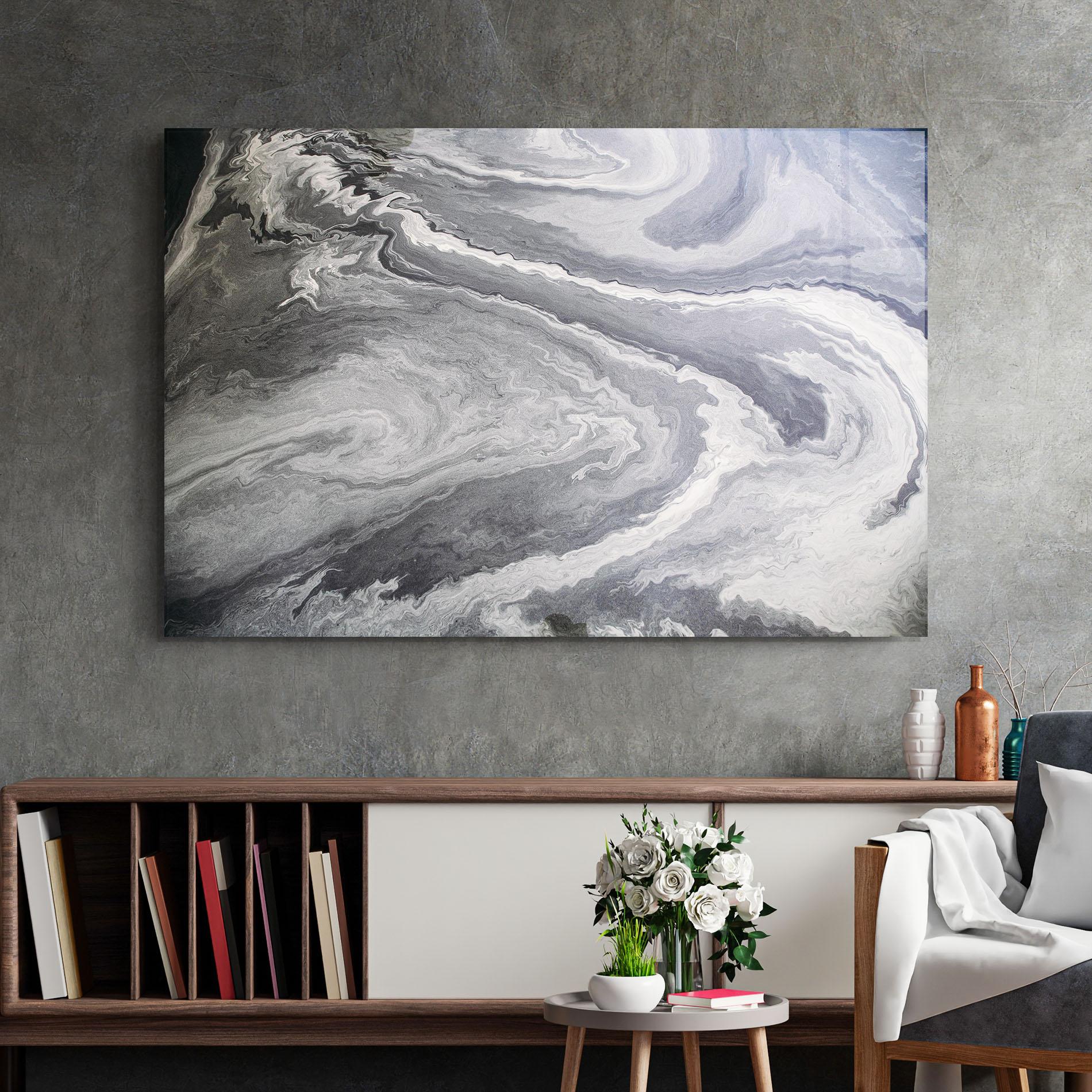 Obraz na Szkle Grey Liquid Marble mockup 2