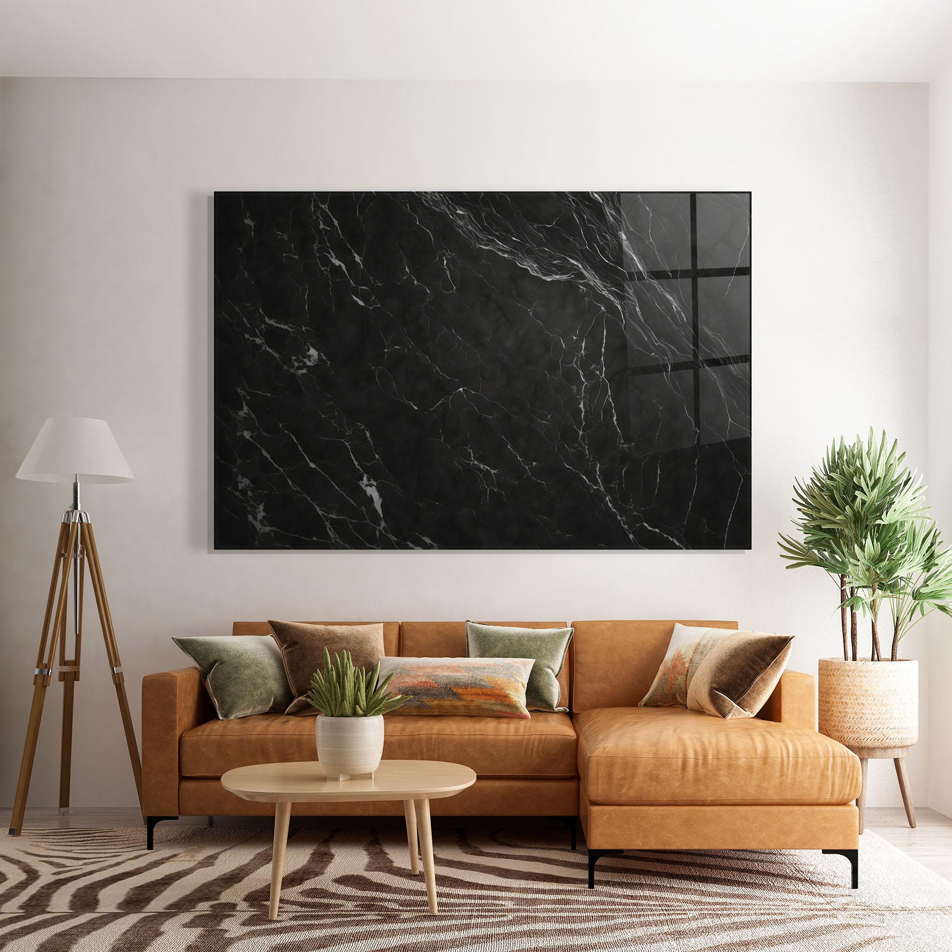 Obraz na Szkle Black Marble mockup 7