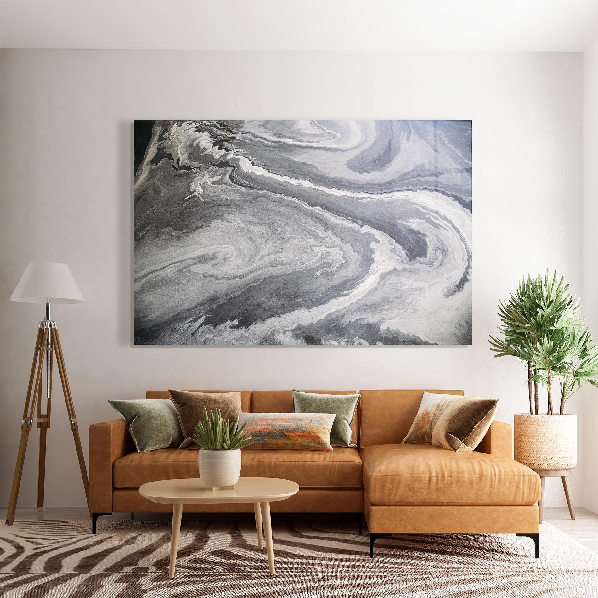 Obraz na Szkle Grey Liquid Marble mockup 7