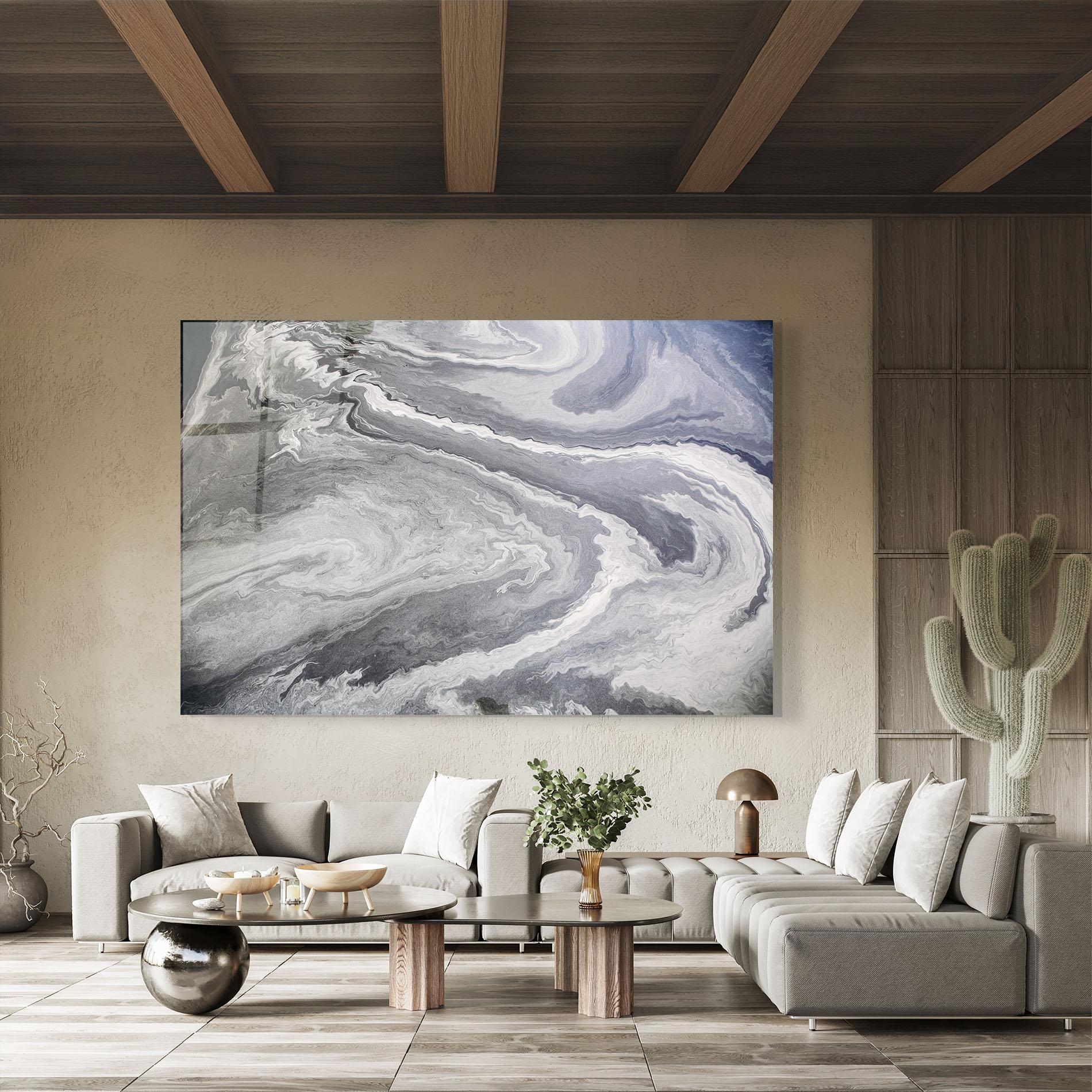 Obraz na Szkle Grey Liquid Marble mockup 8