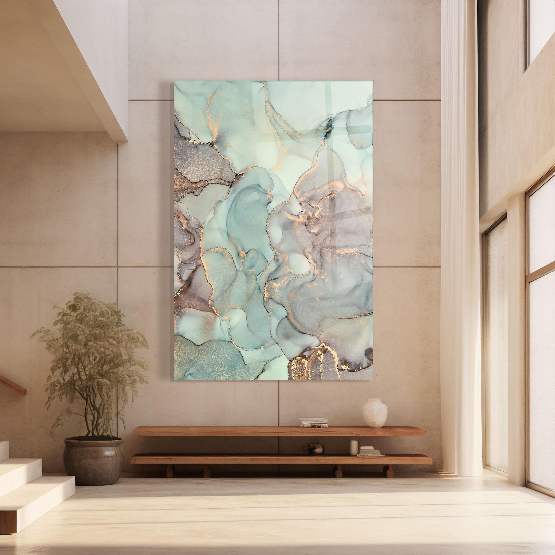 Obraz na Szkle Abstract Turquoise Marble mockup 8