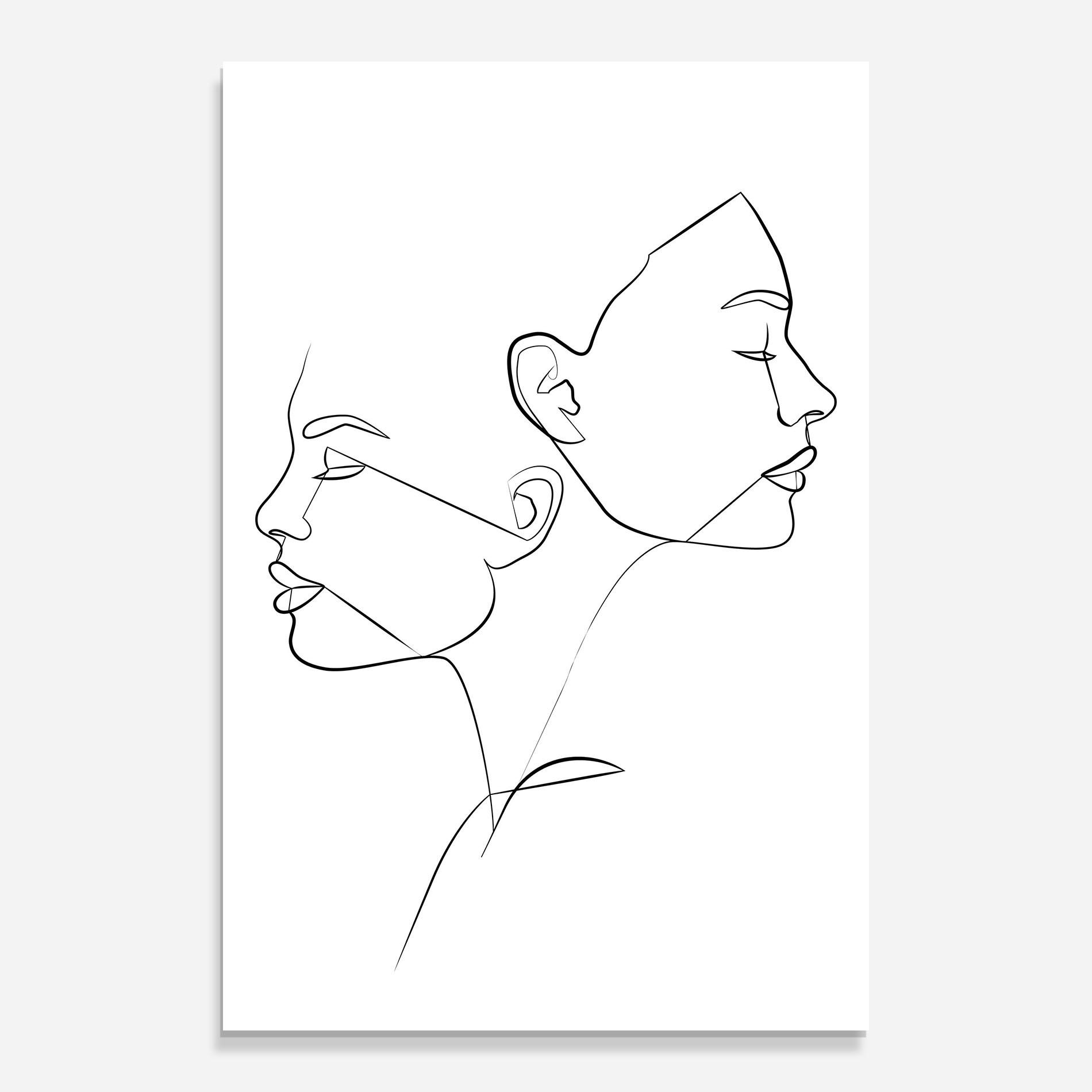 Obraz na Szkle Female Black Line mockup 0