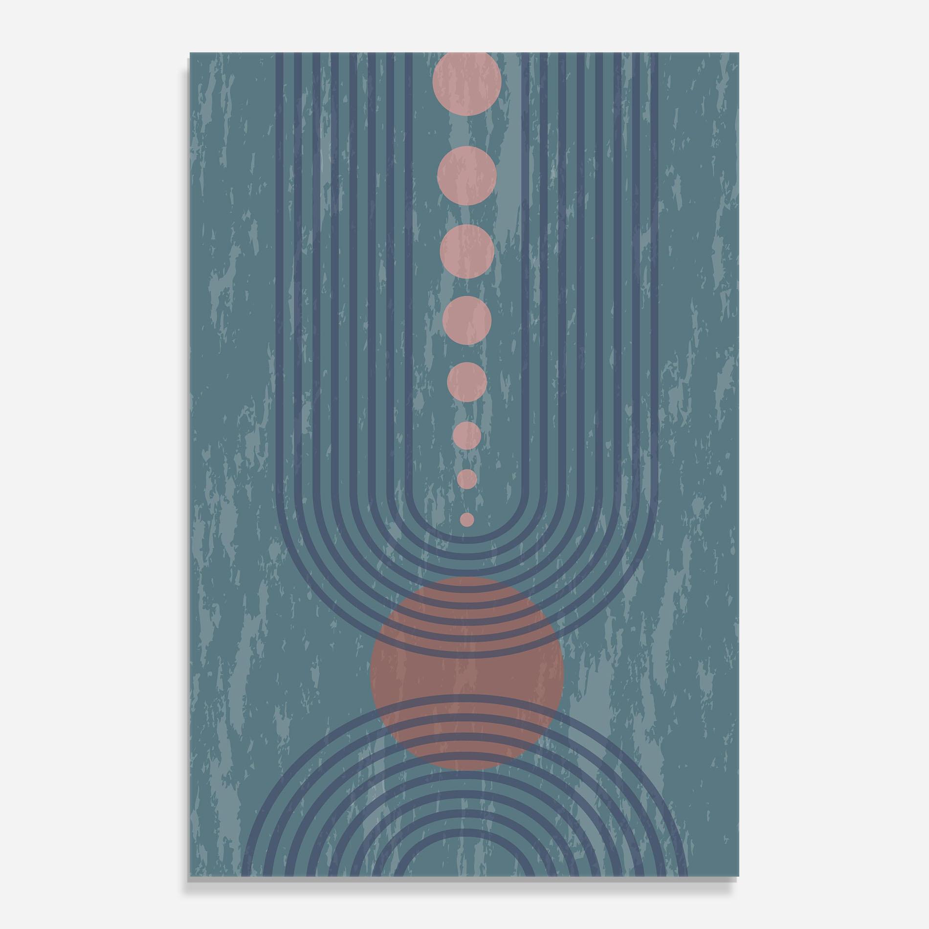 Obraz na Szkle Pink Circle On Blue mockup 0