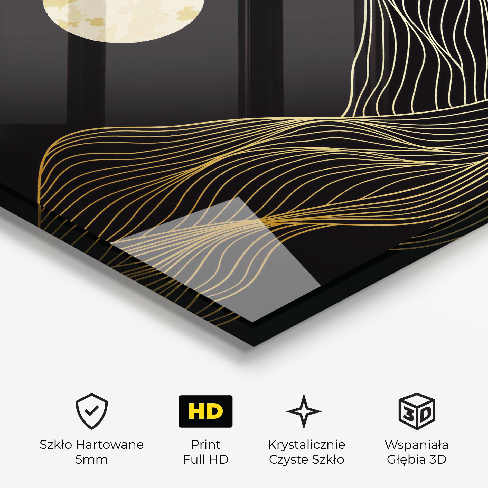 Obraz na Szkle Golden Moon mockup 3