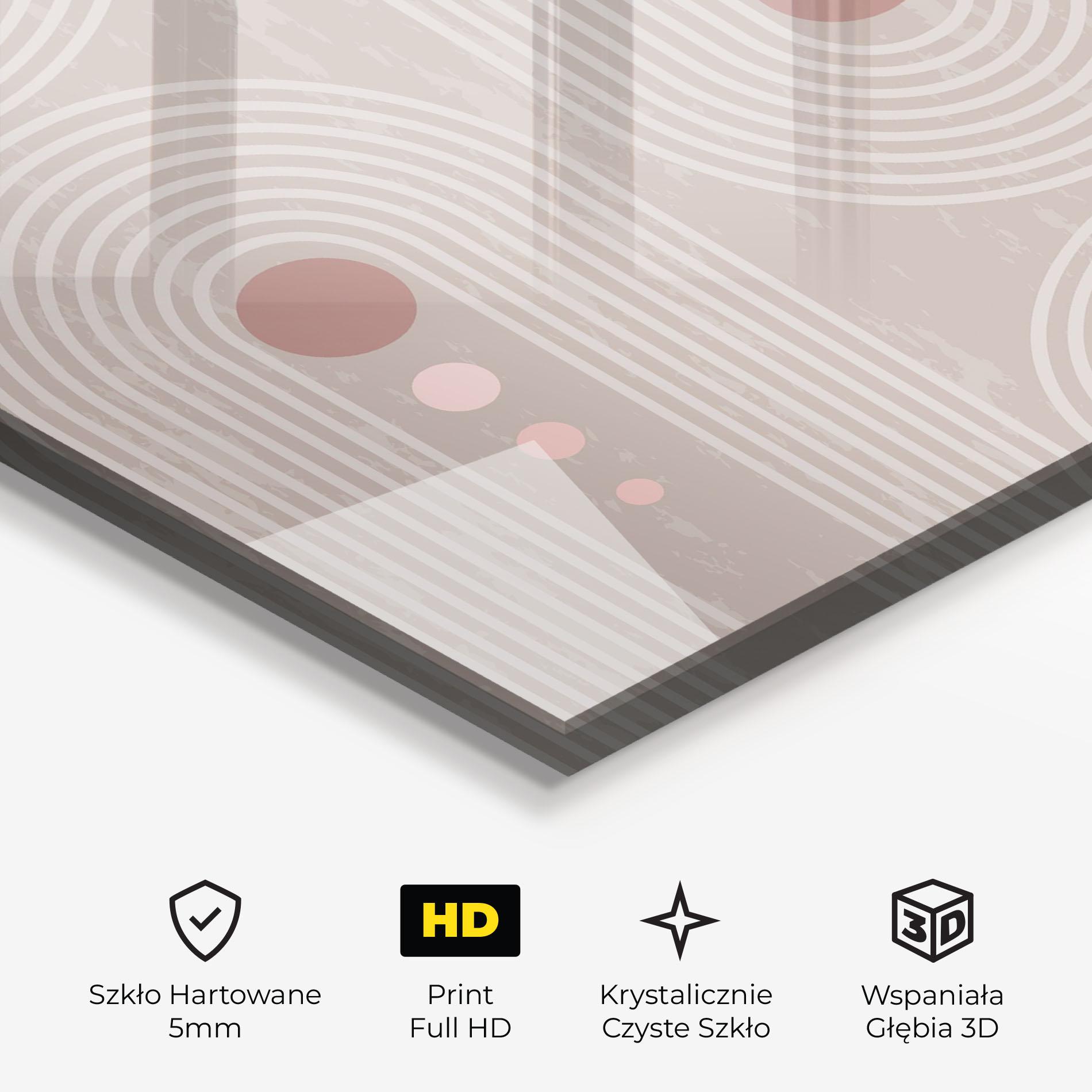 Obraz na Szkle Pink Circle On Cream mockup 3