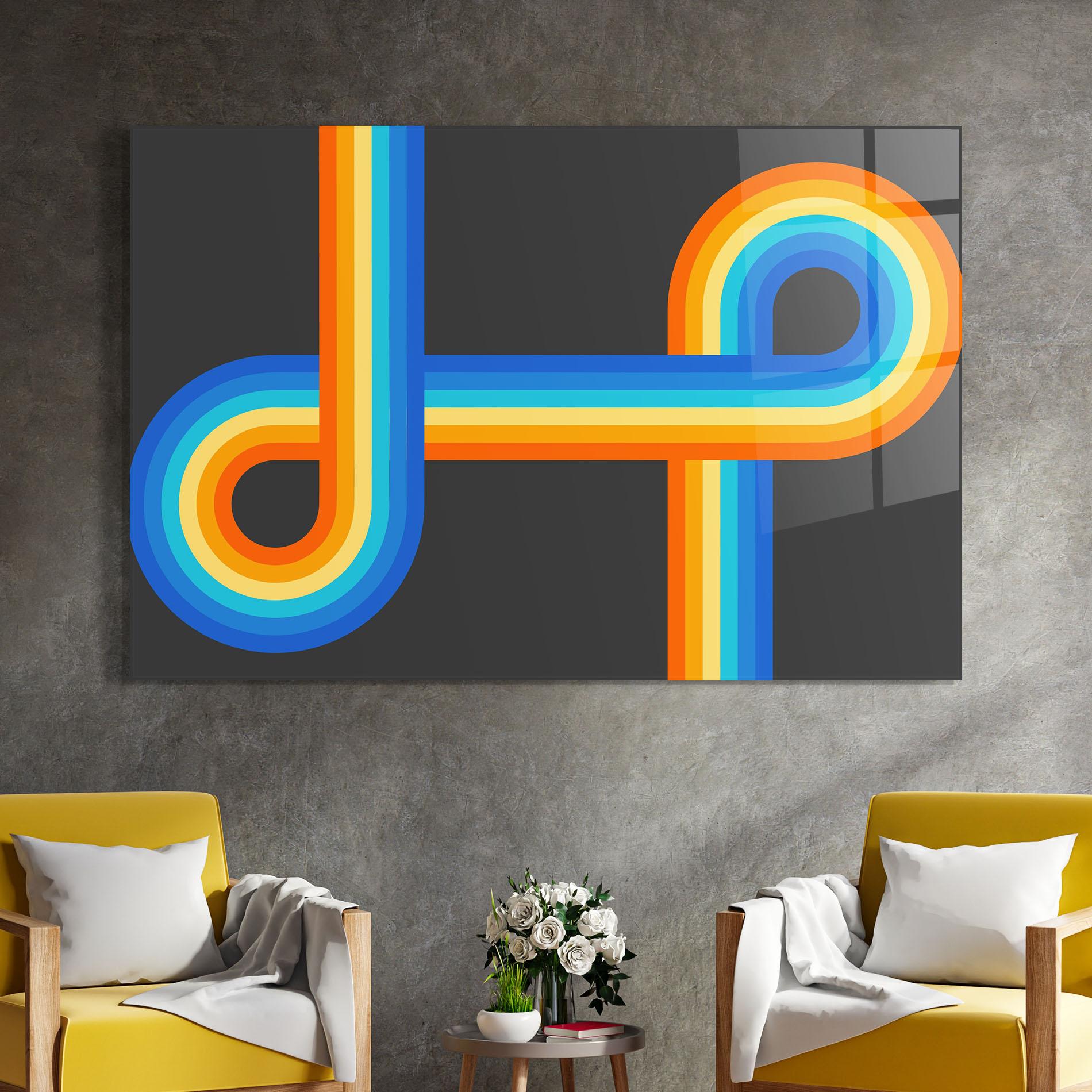 Obraz na Szkle Vintage Ranbow mockup 4