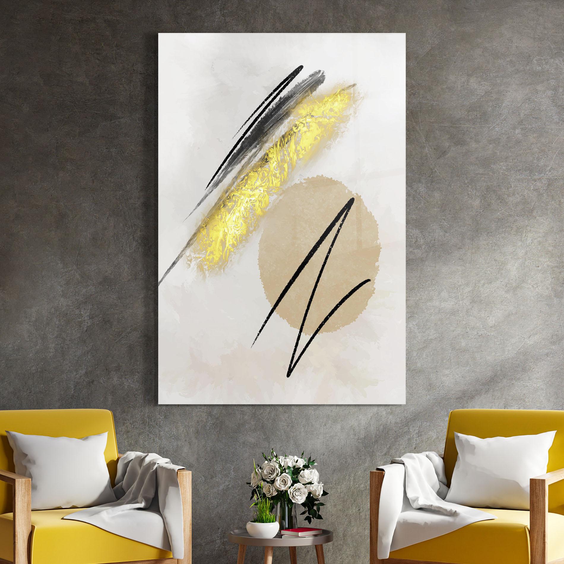 Obraz na Szkle Gold Brush mockup 4