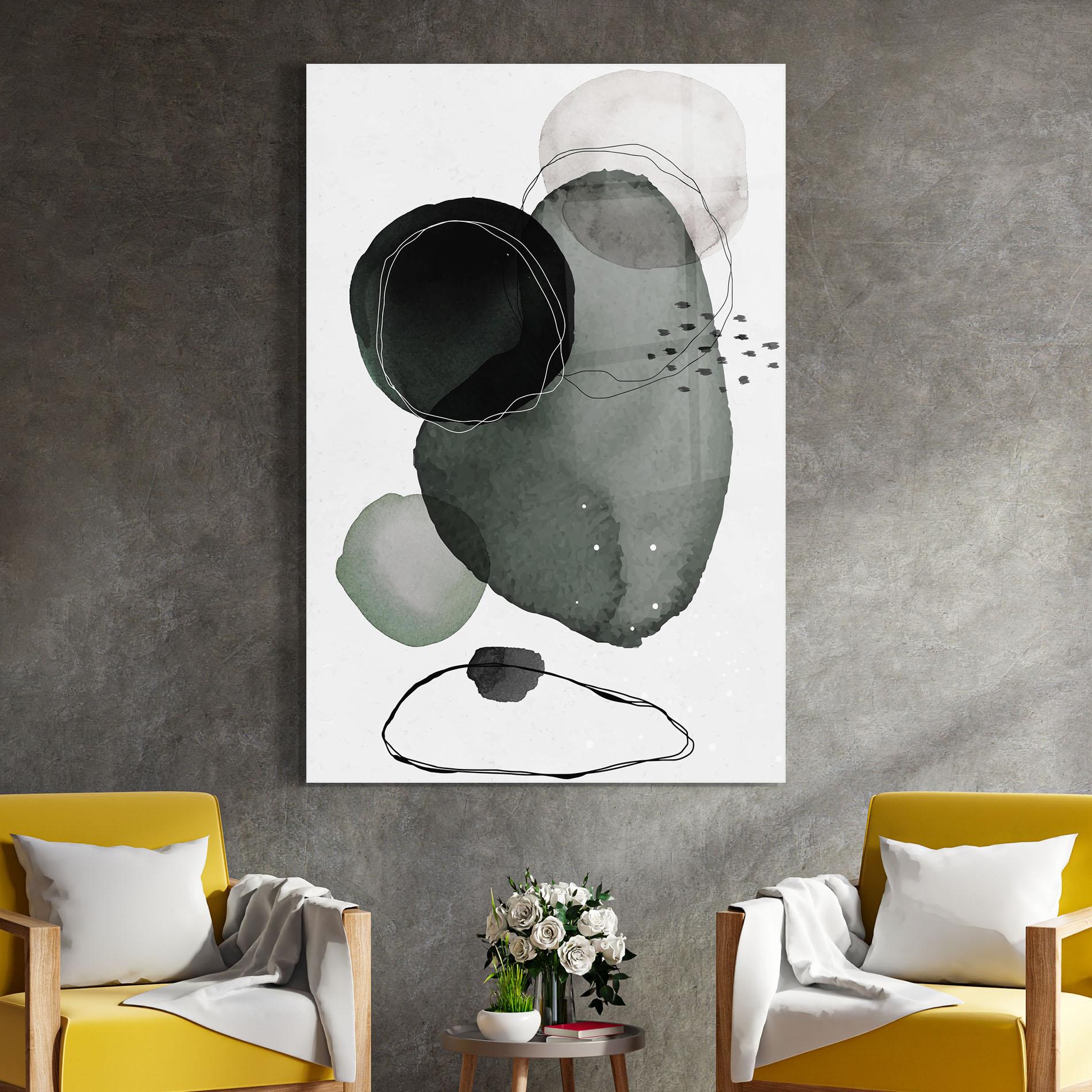 Obraz na Szkle Green Watercolor mockup 4