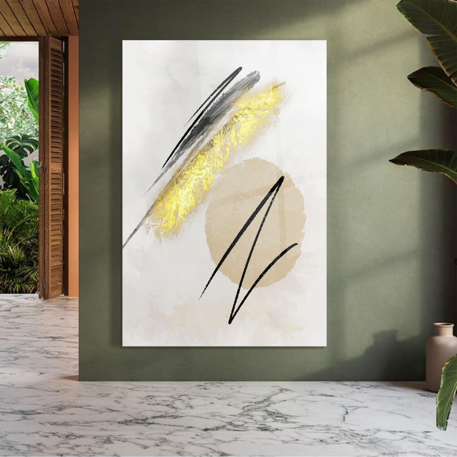 Obraz na Szkle Gold Brush mockup 7