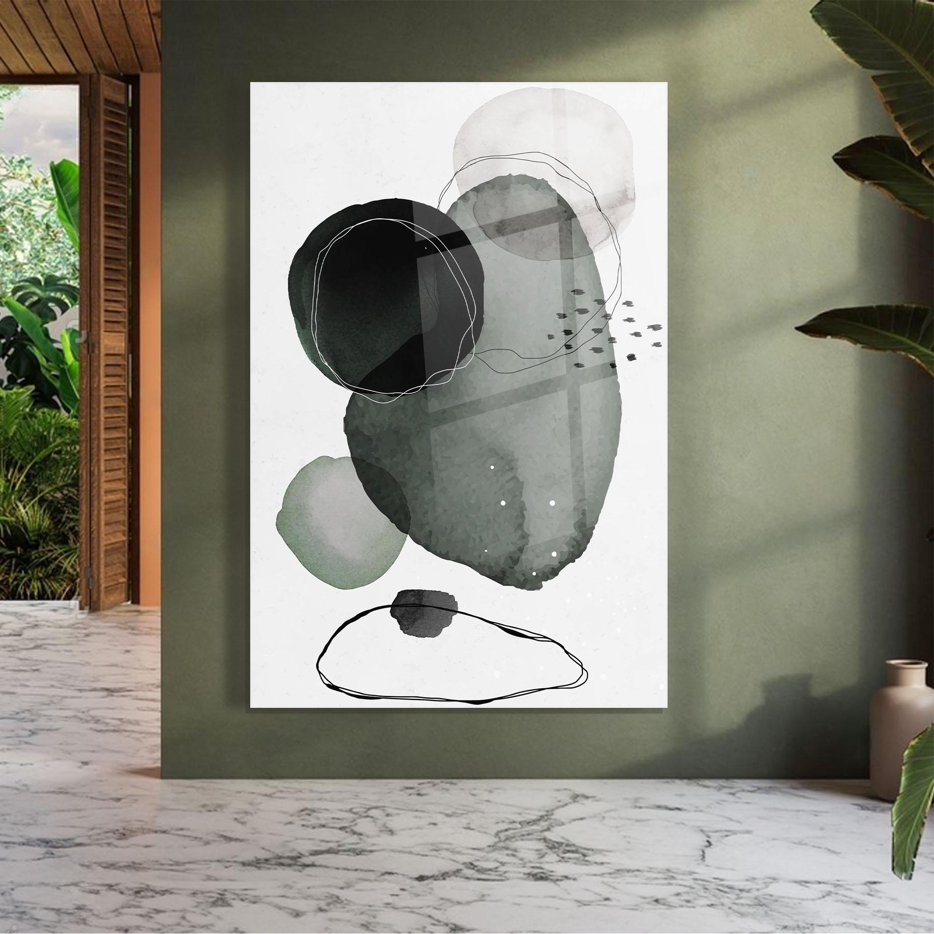 Obraz na Szkle Green Watercolor mockup 7